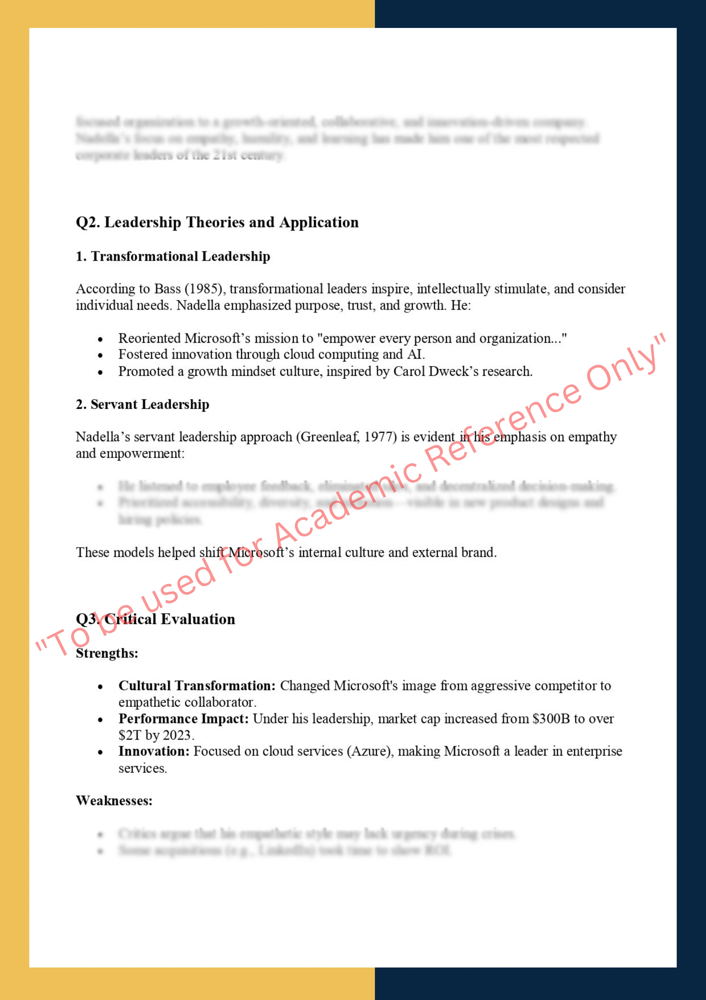 MGMT6025 - Leadership in Organizations - Individual Case Study Analysis 1