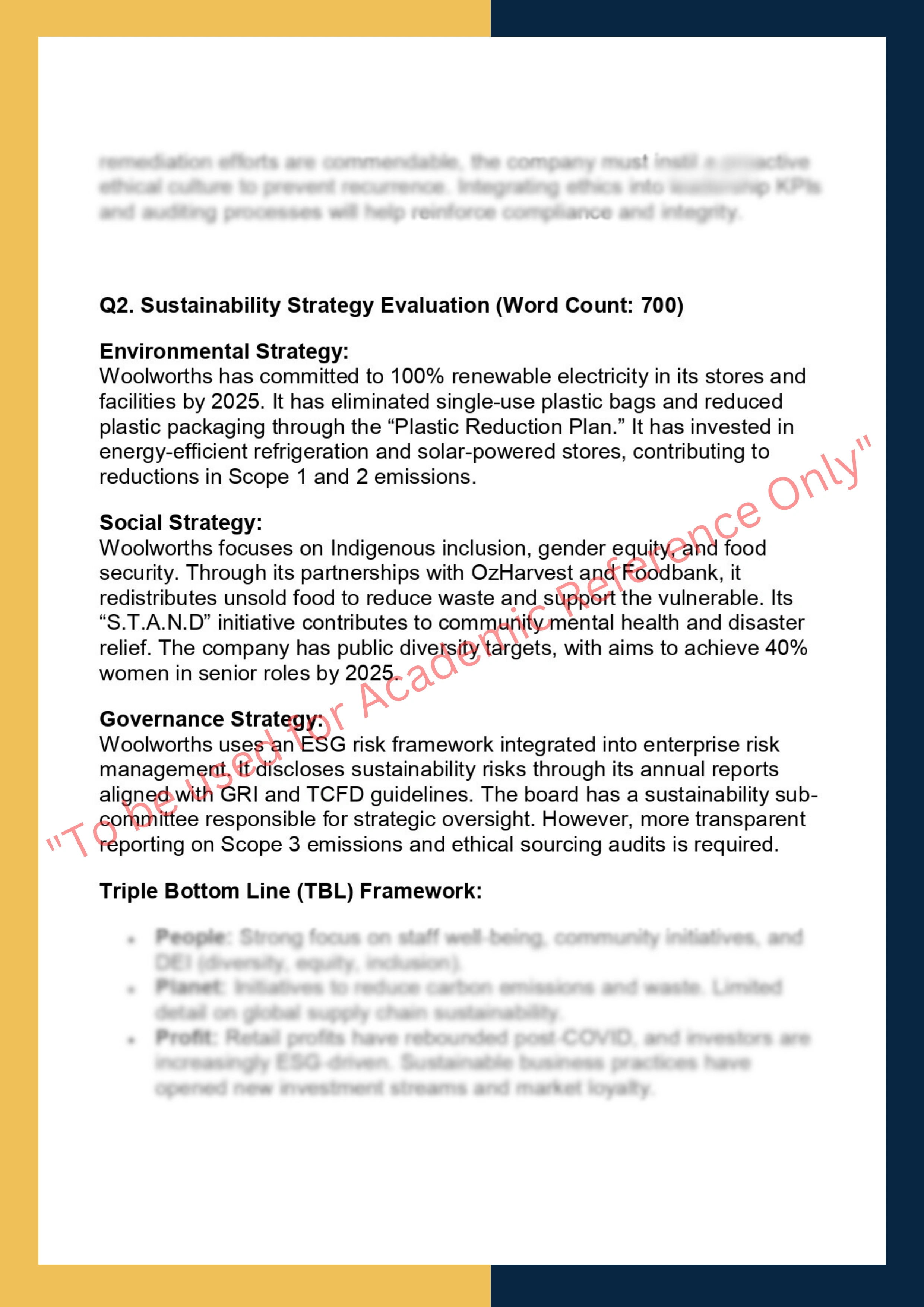 BUSS6001- Business Ethics  and Sustainability: Case- Based Analytical Essay 1