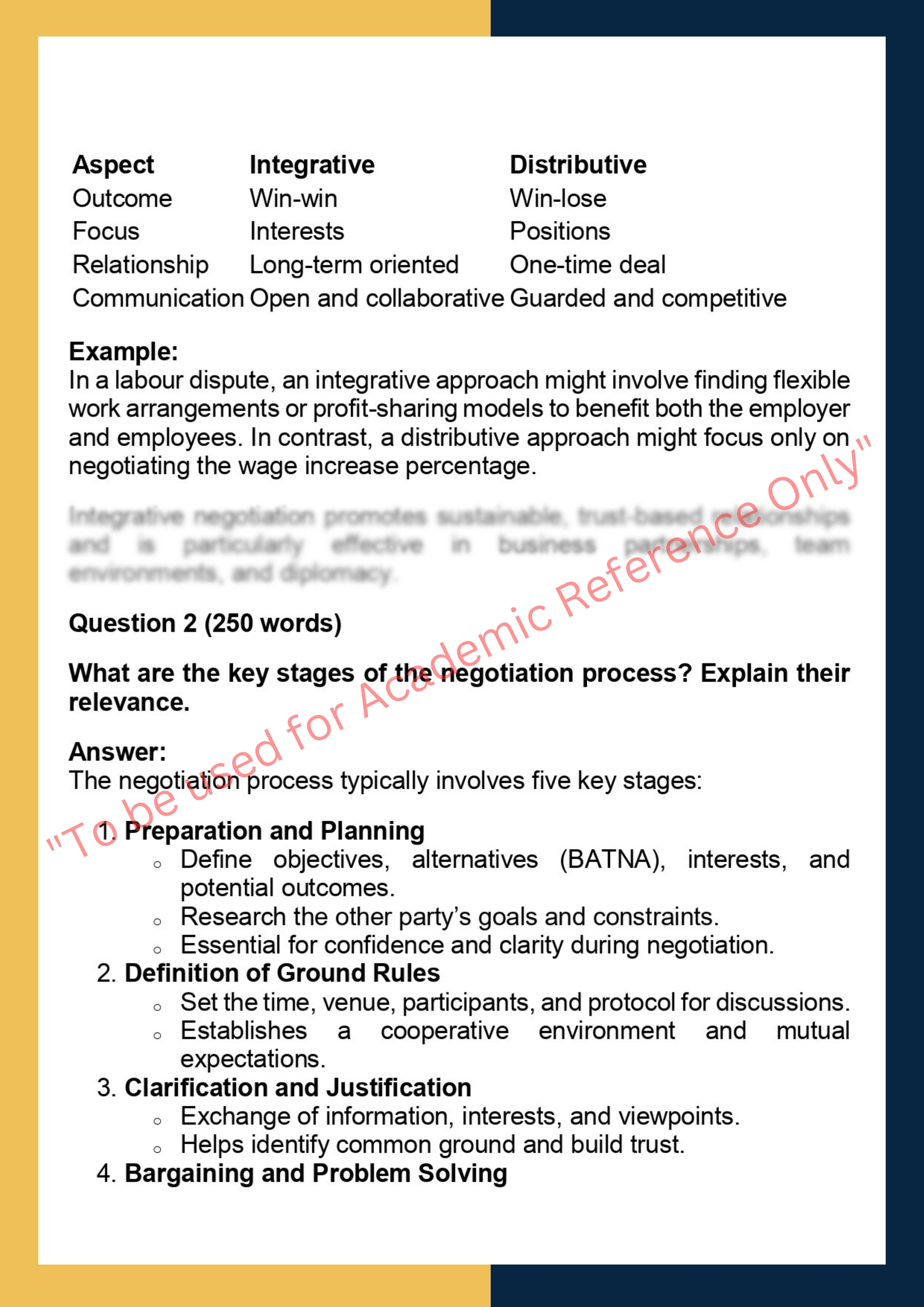 MGMT6065–  Negotiation and Conflict  Resolution 1