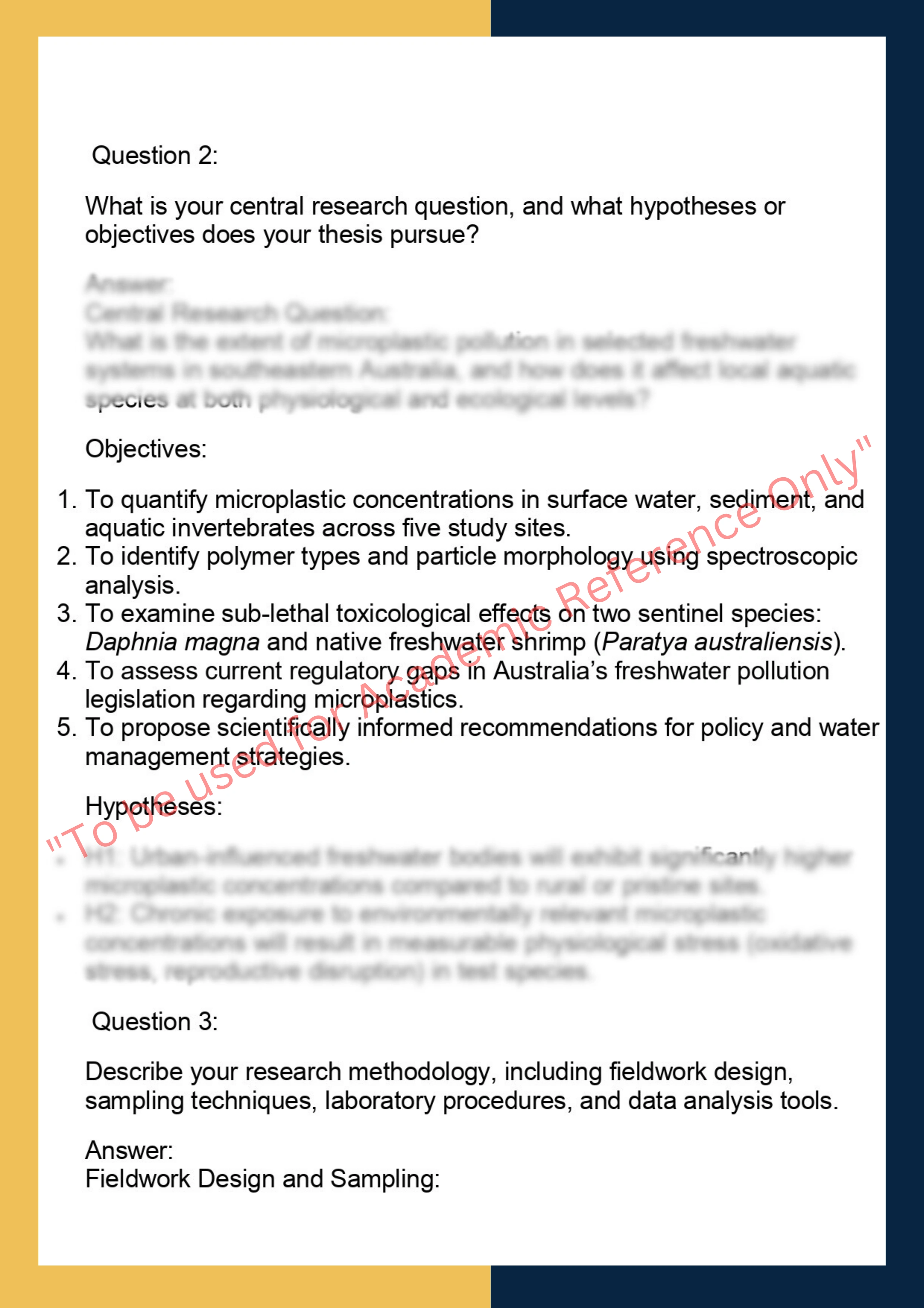 SCIE7000- Science Research Thesis 1