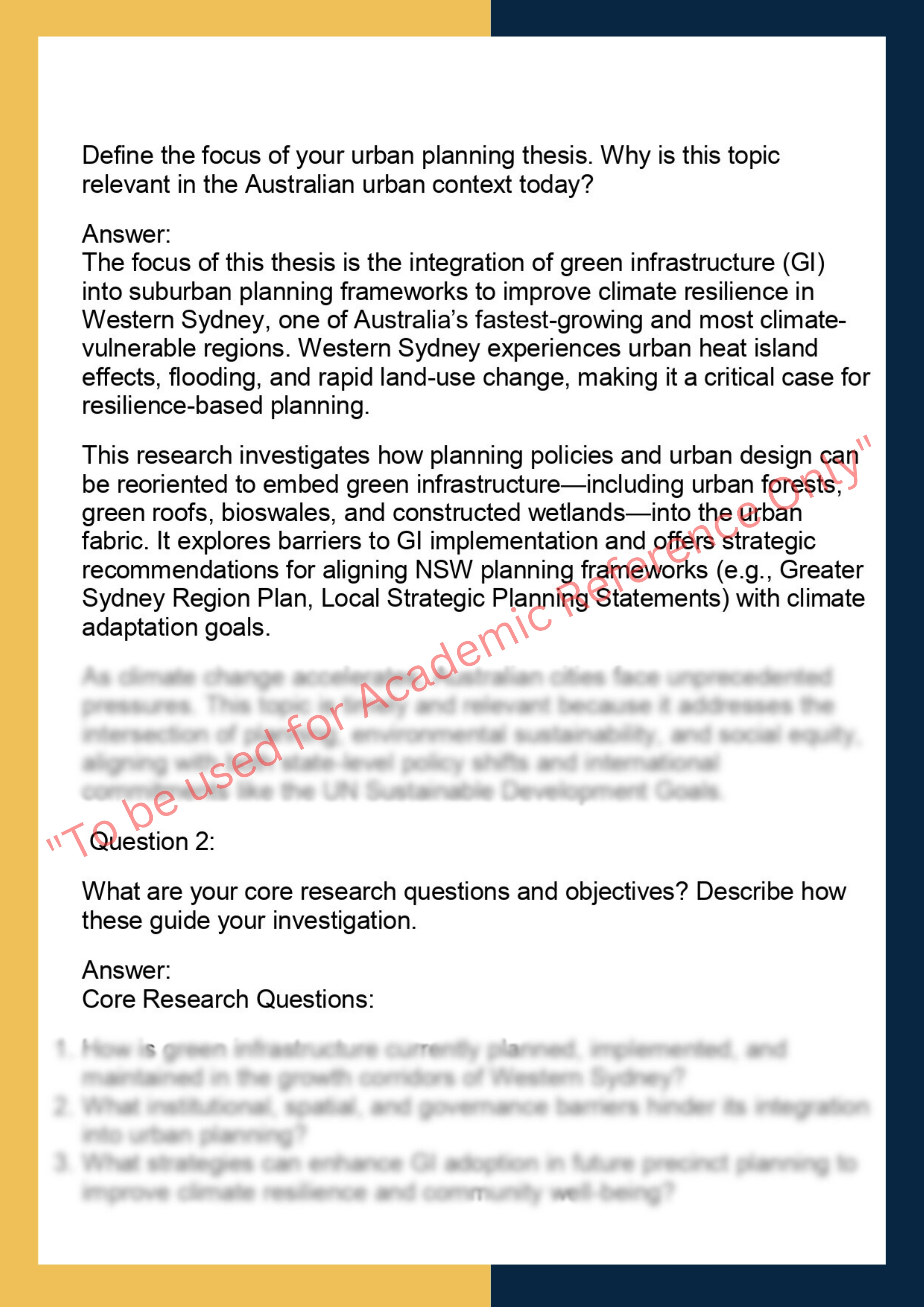 PLAN7100-  Urban Planning Thesis 1