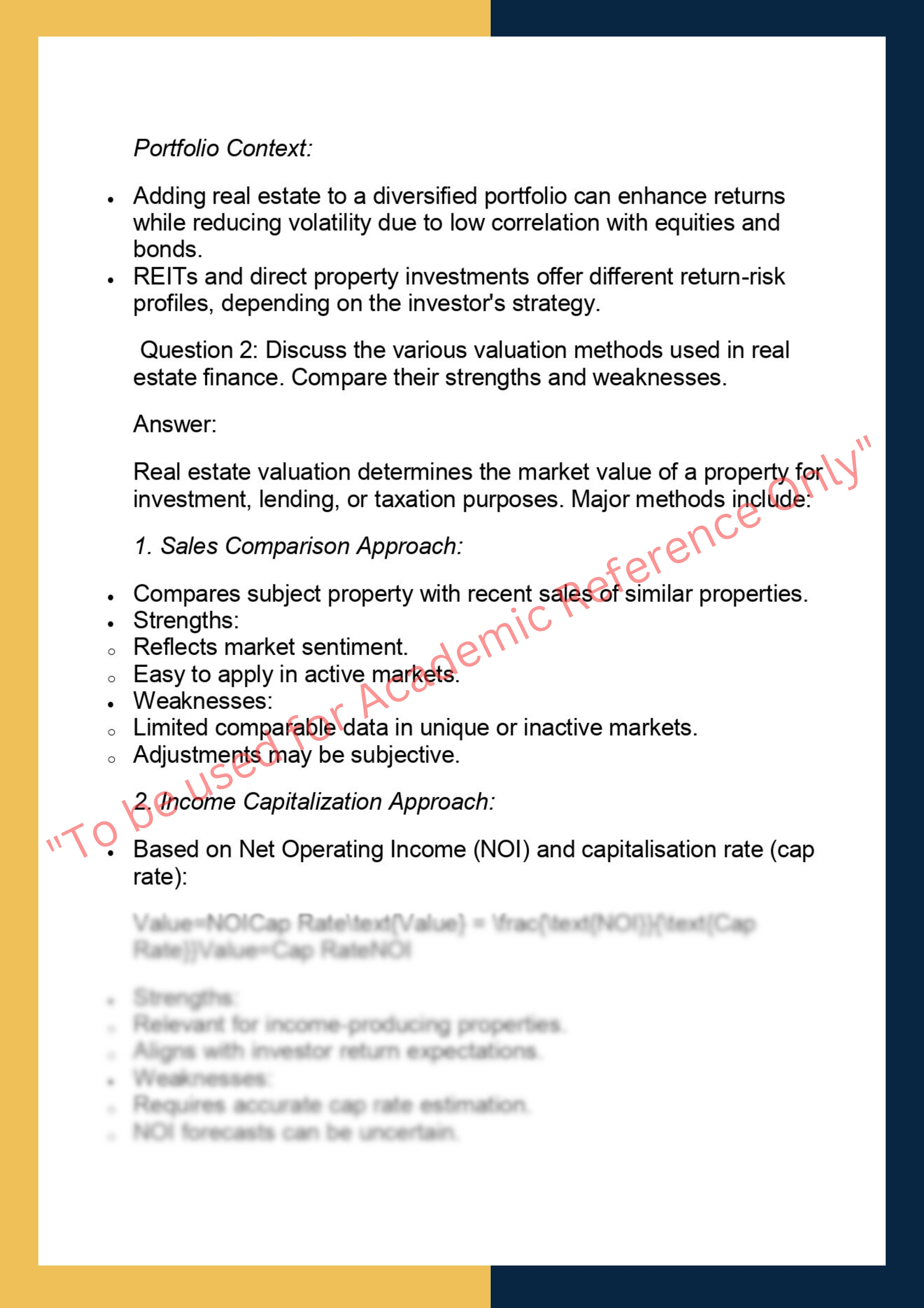 FINC6017 –  Real Estate Finance &  Investment 1