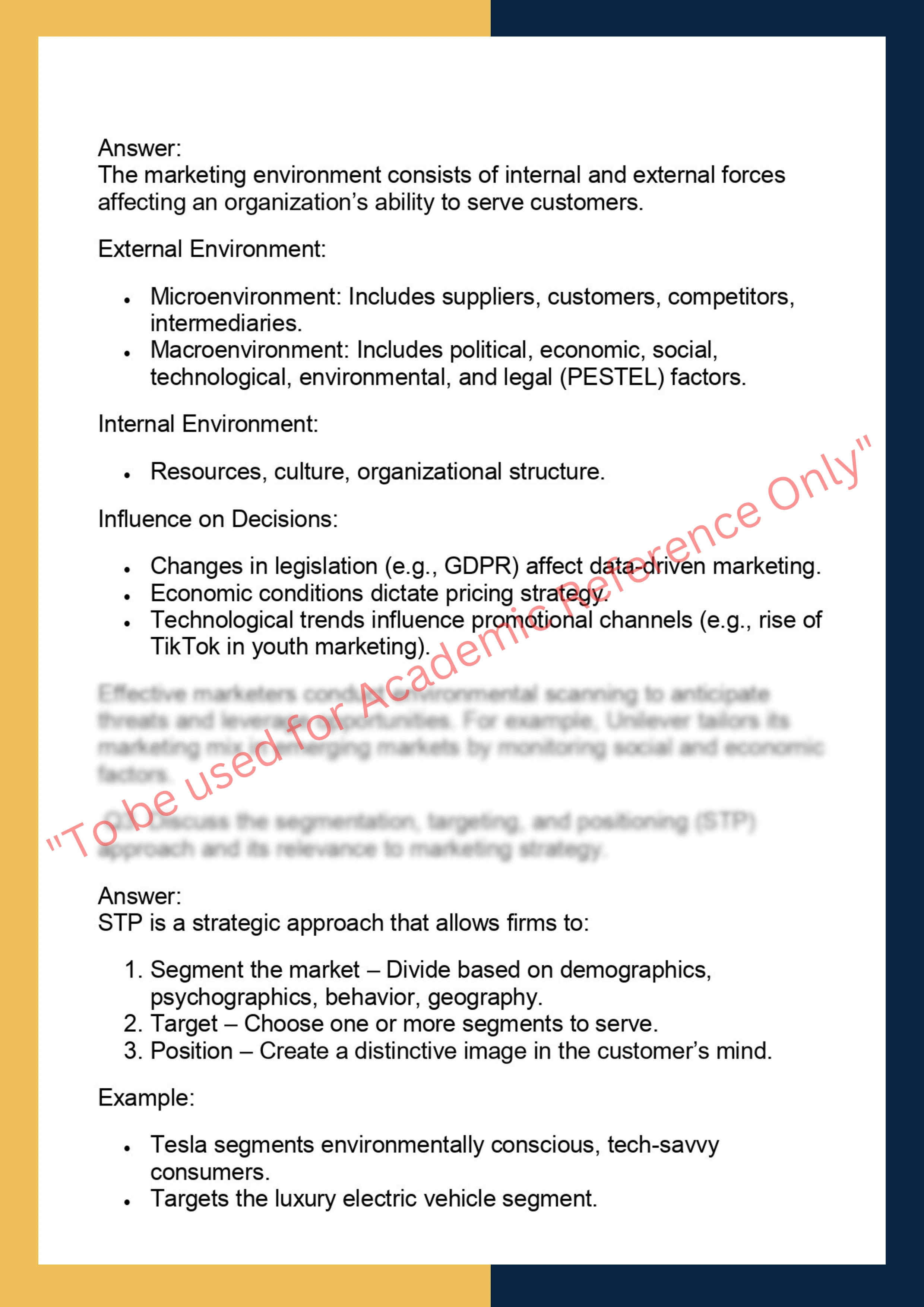 MKTG6001 -  Marketing Management 1