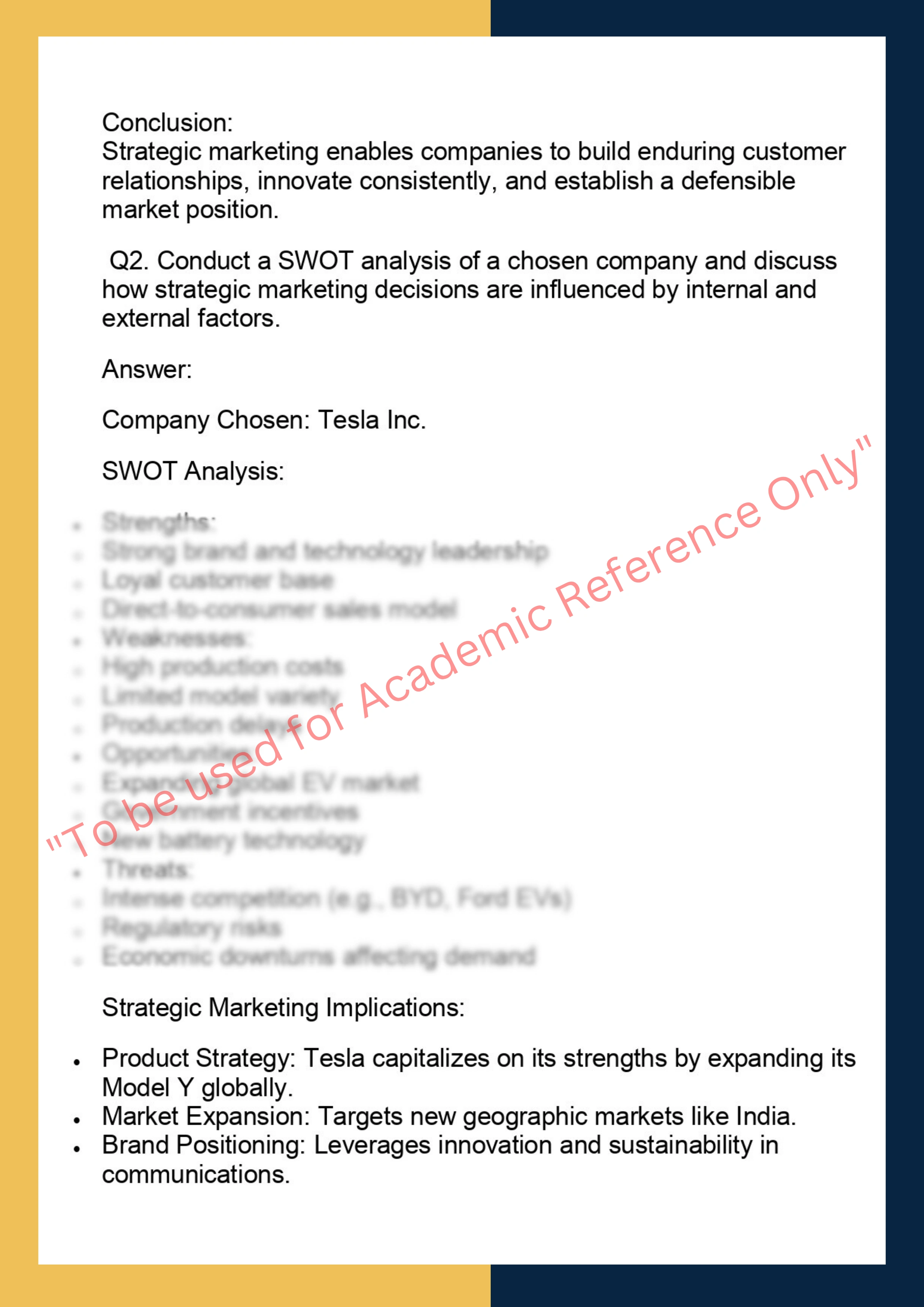 MKTG6003 -  Strategic Marketing 1