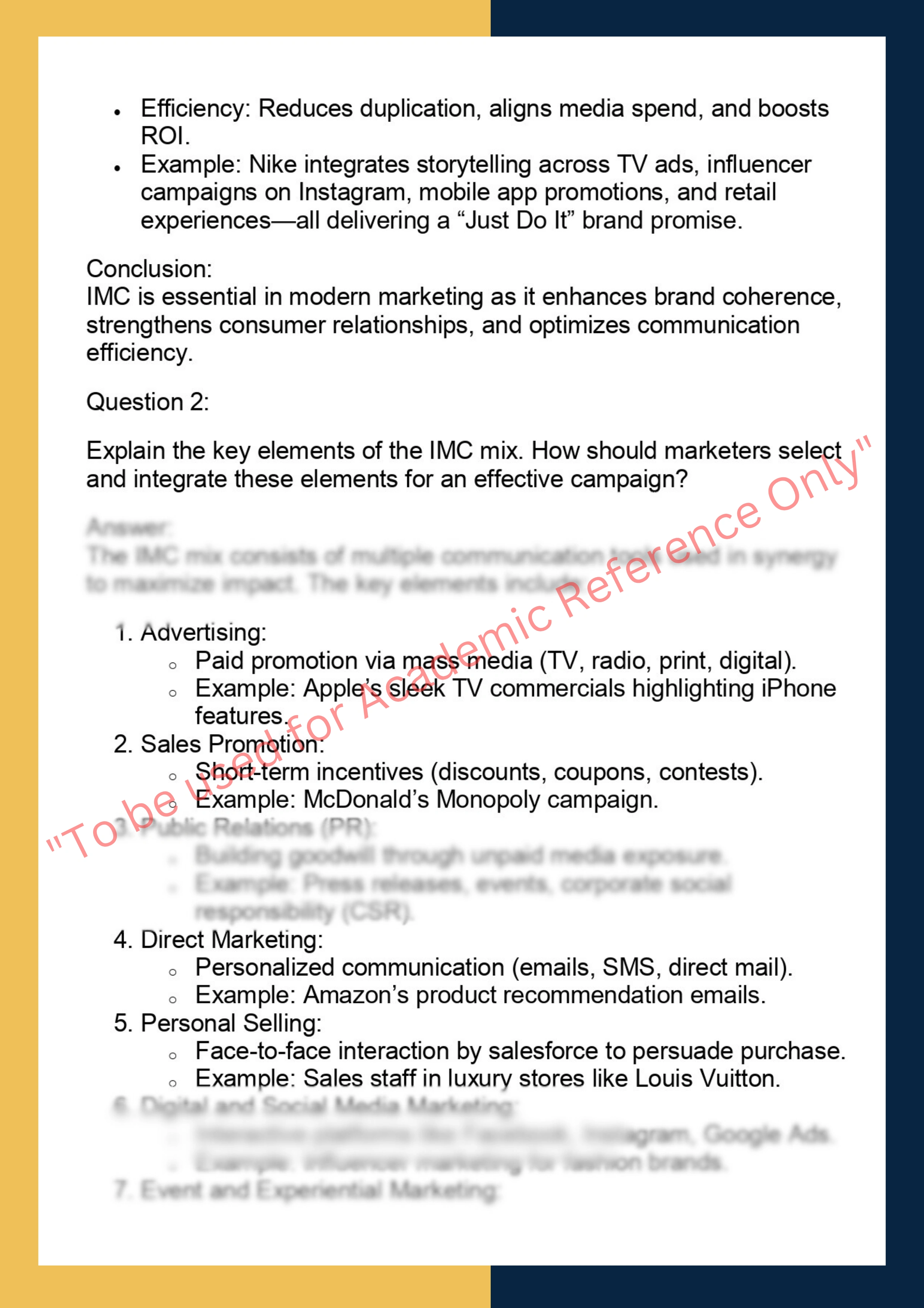 MKTG6007 -  Integrated Marketing Communications 1