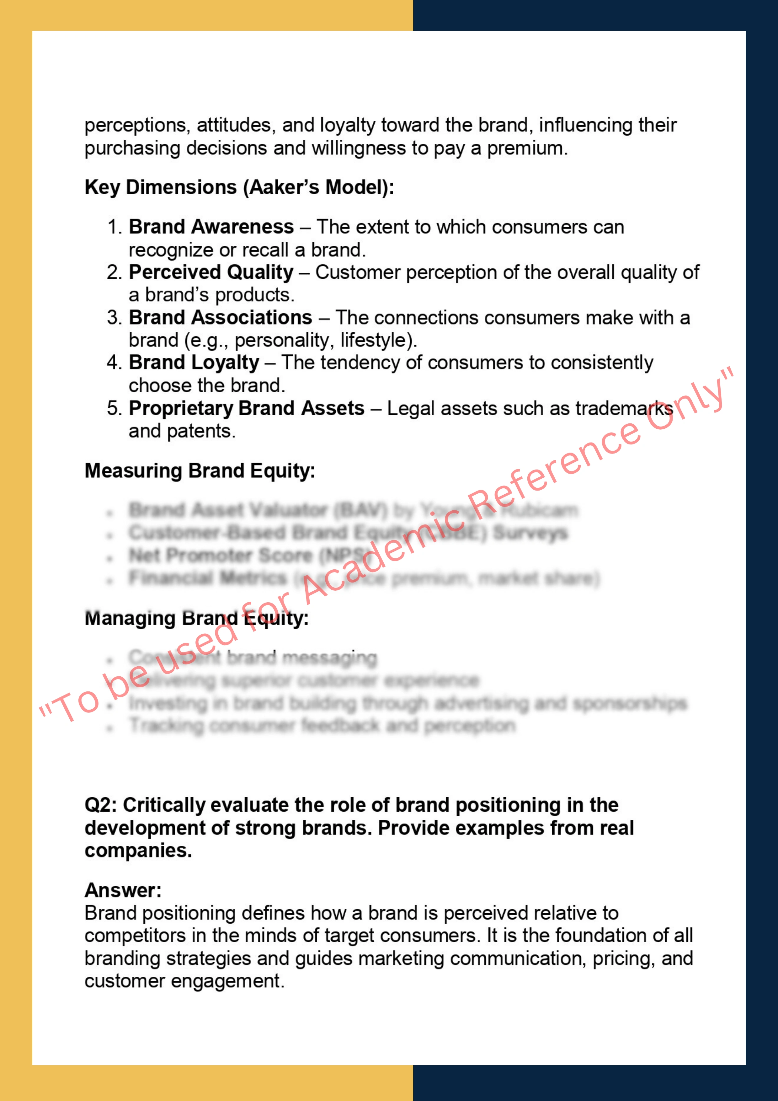 MKTG6008 -  Brand Management 1