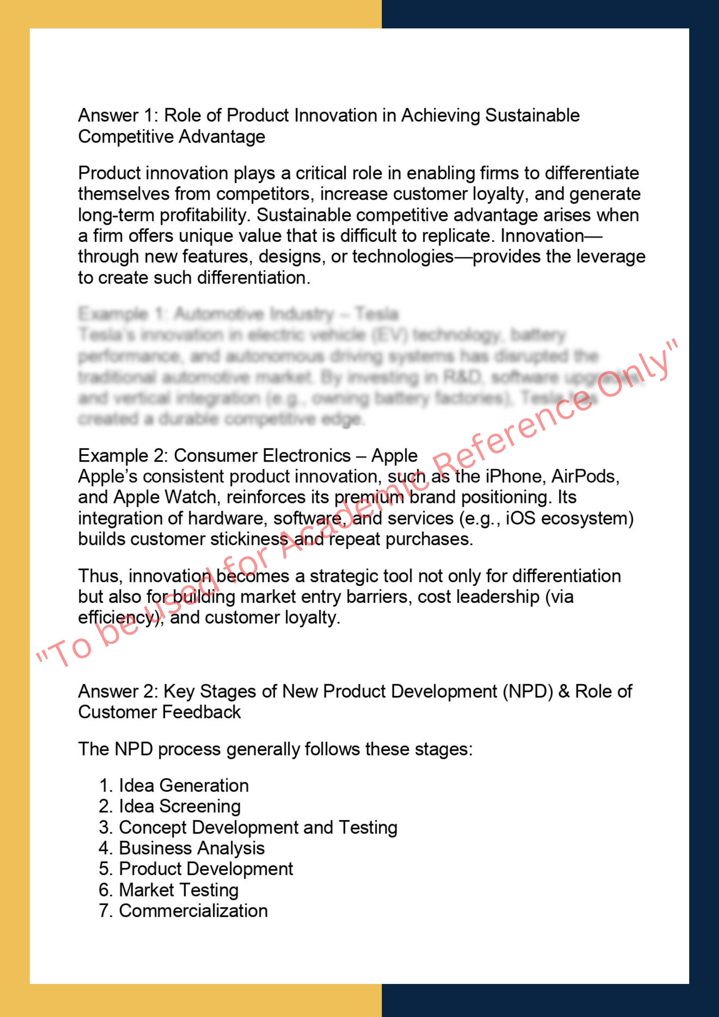 MKTG6011 - Product Innovation and Marketing  Strategy 1