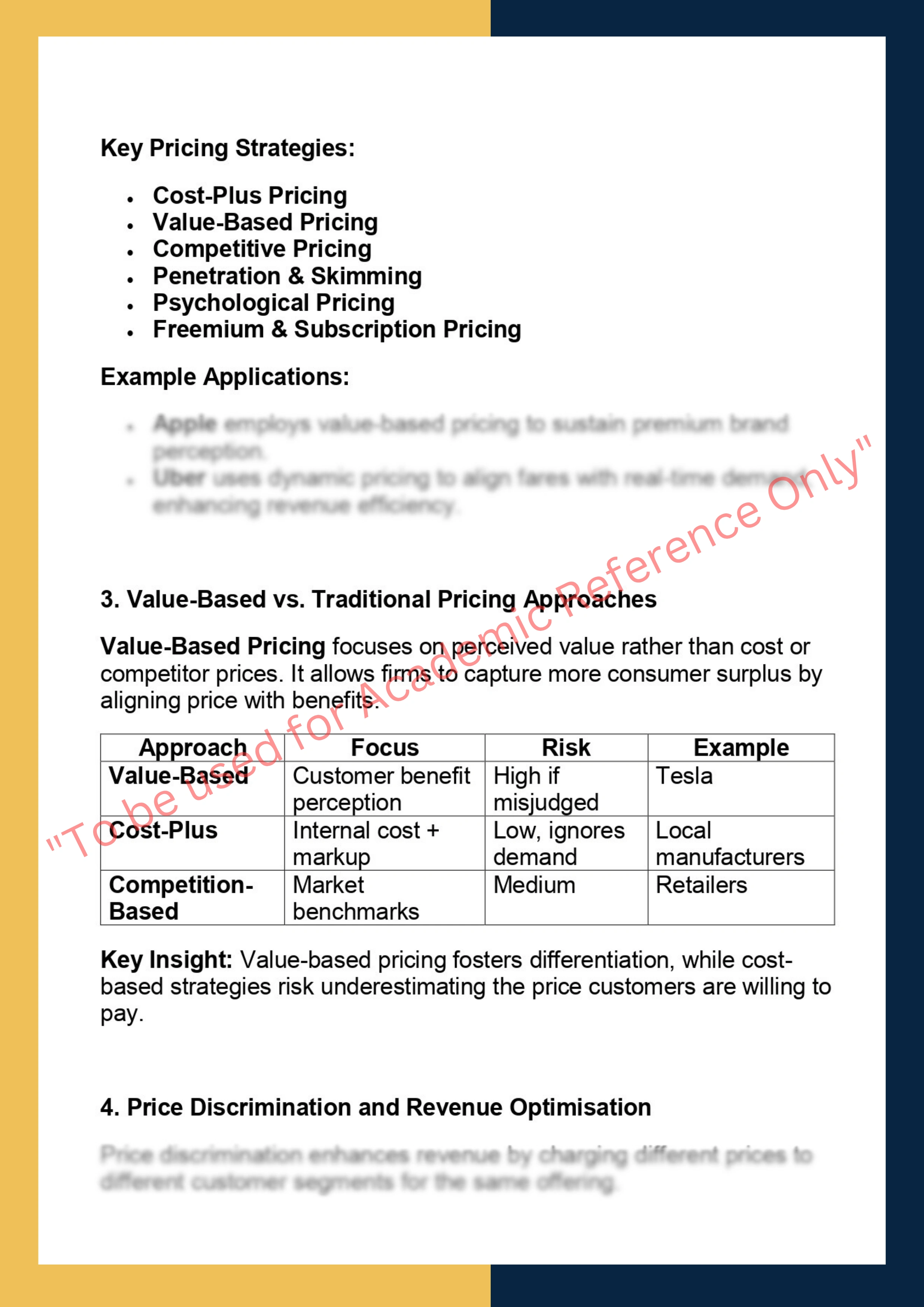 MKTG6012 - Pricing Strategy and Revenue  Management 1