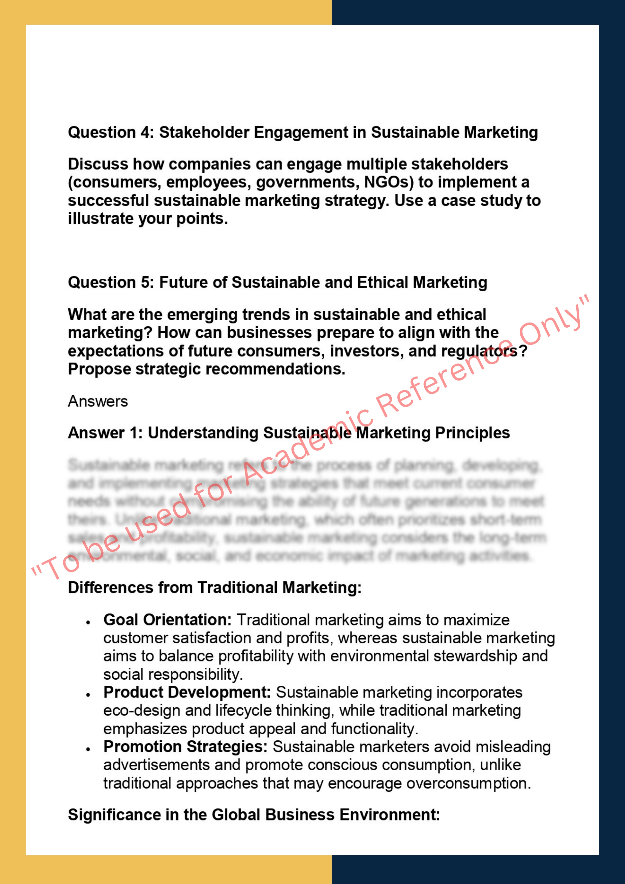 MKTG6014 - Sustainable and Ethical Marketing 1