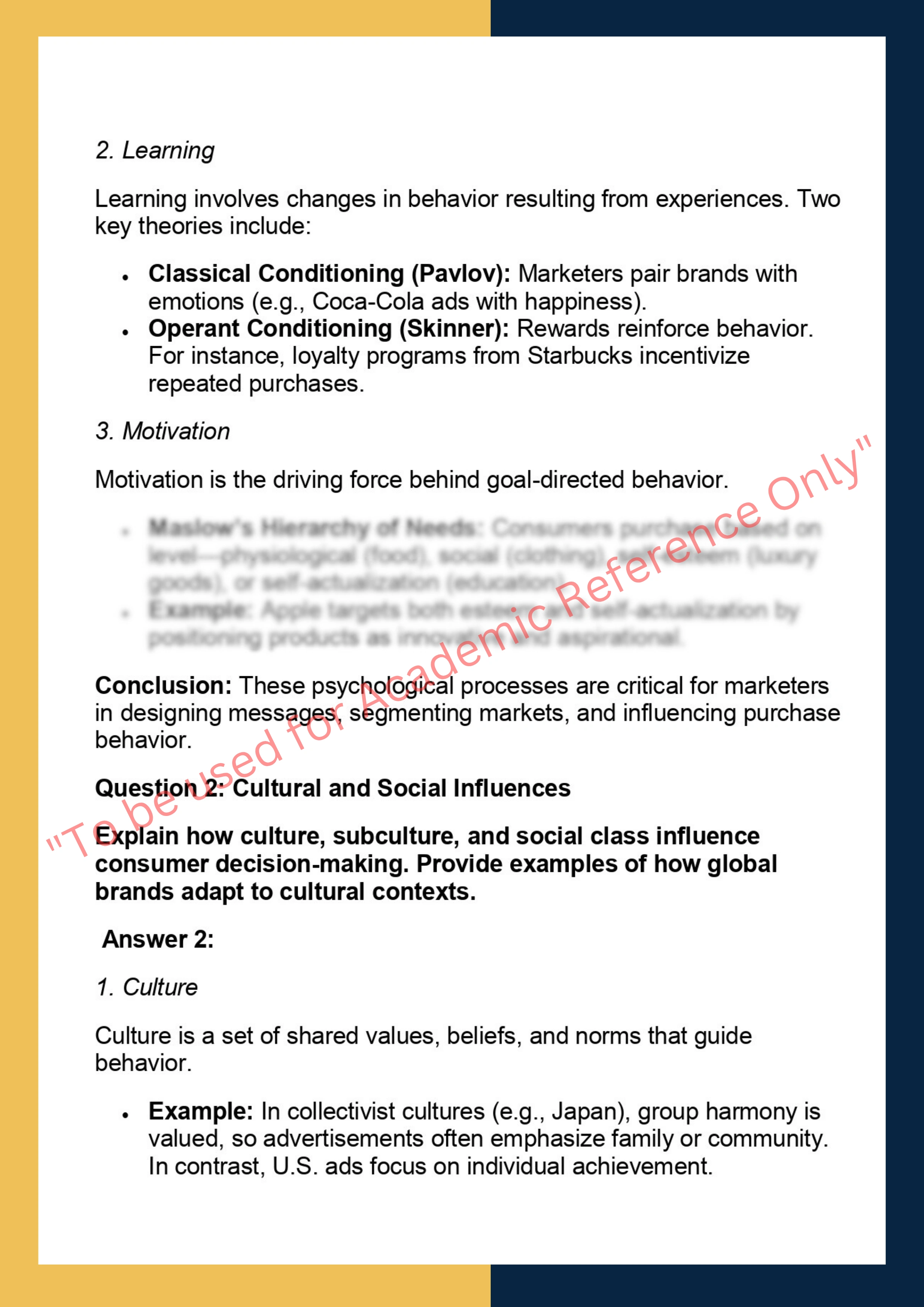 MRKT531: Consumer Behavior and Decision  Making 1