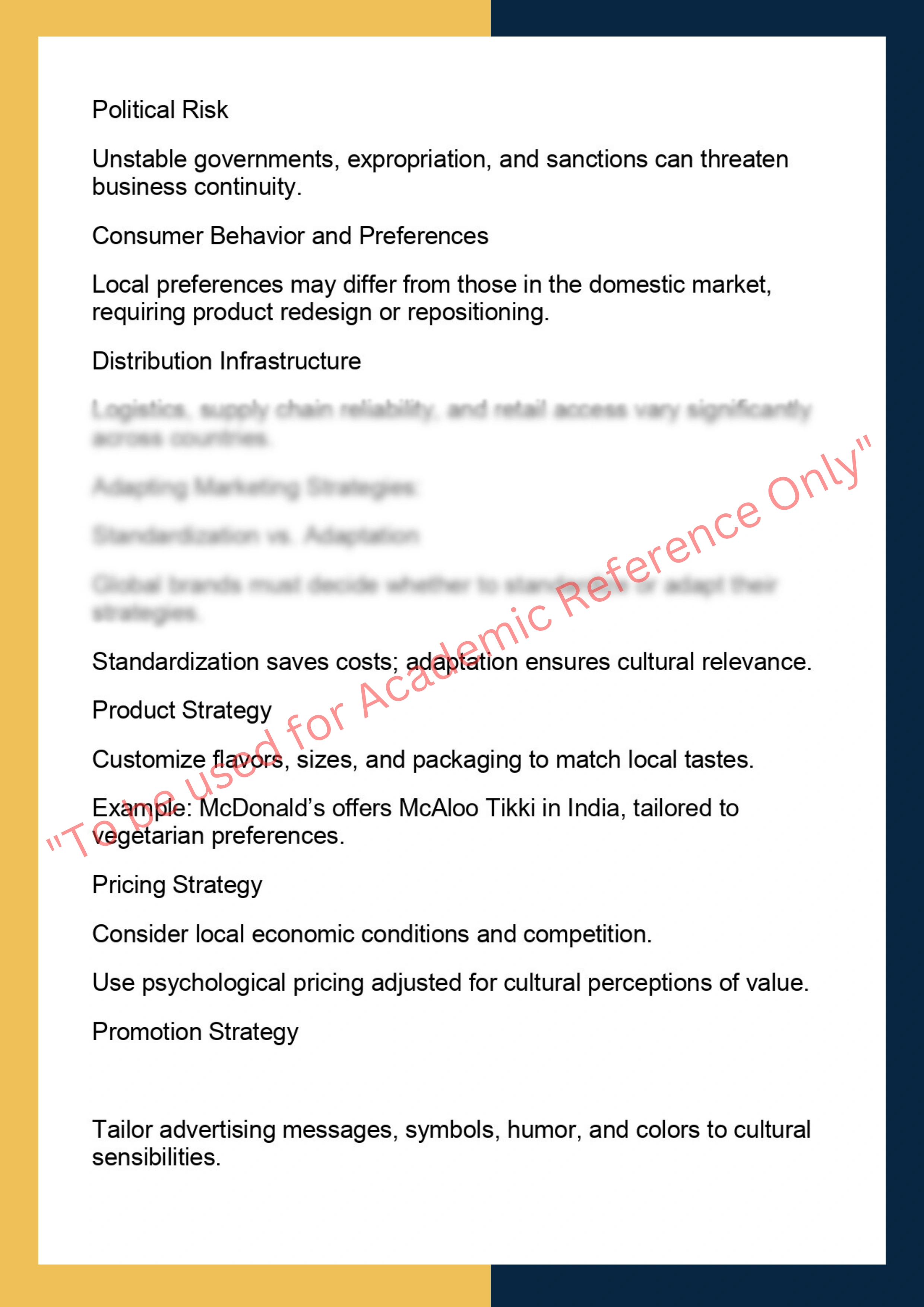 BUSMKT580– International and Cross-Cultural  Marketing 1