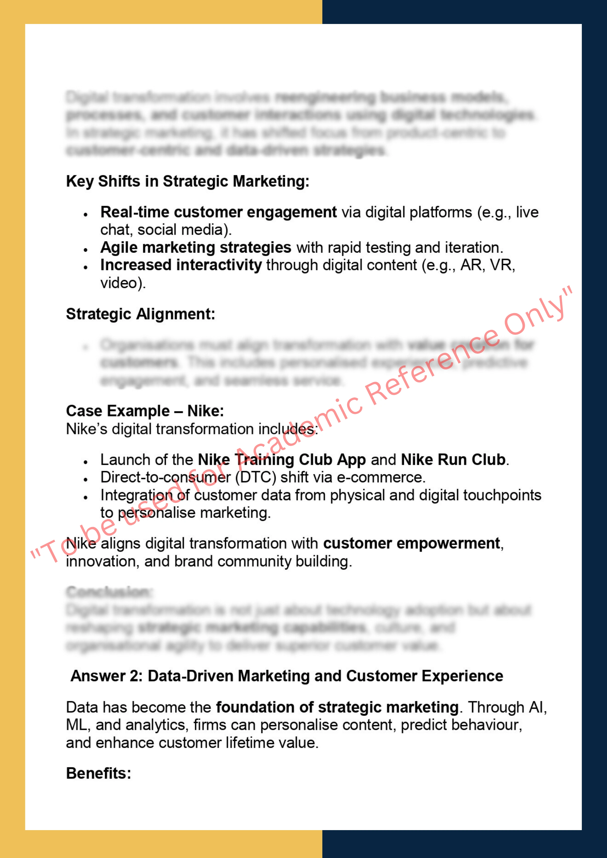 MK7001 – Strategic Marketing in a Digital Era 1