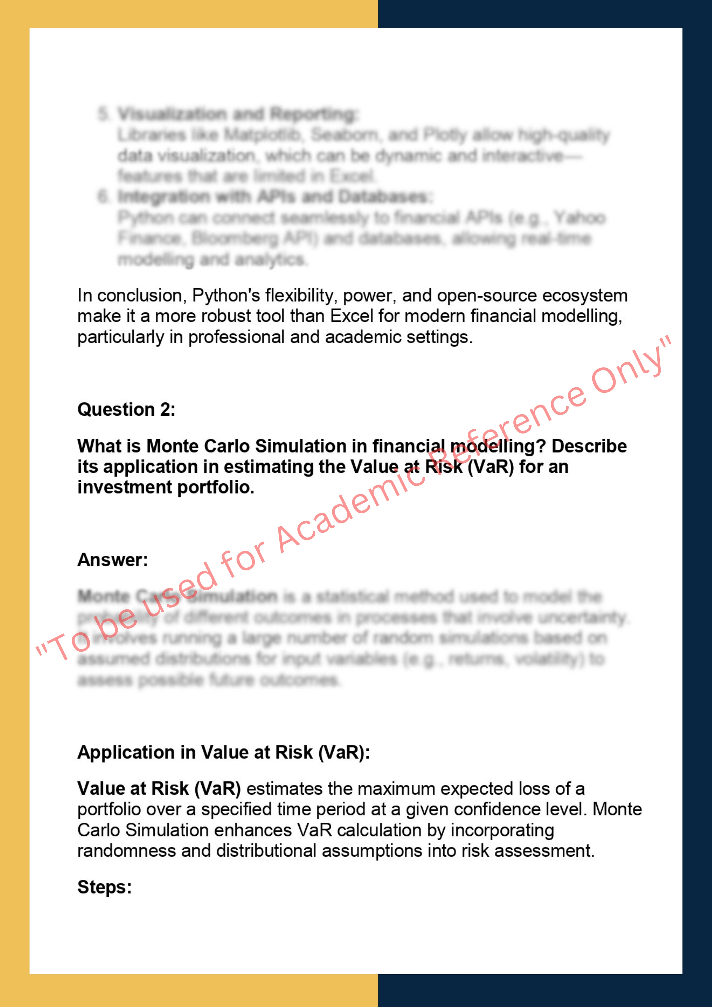 FINP611 – Financial Modelling Using Python 1