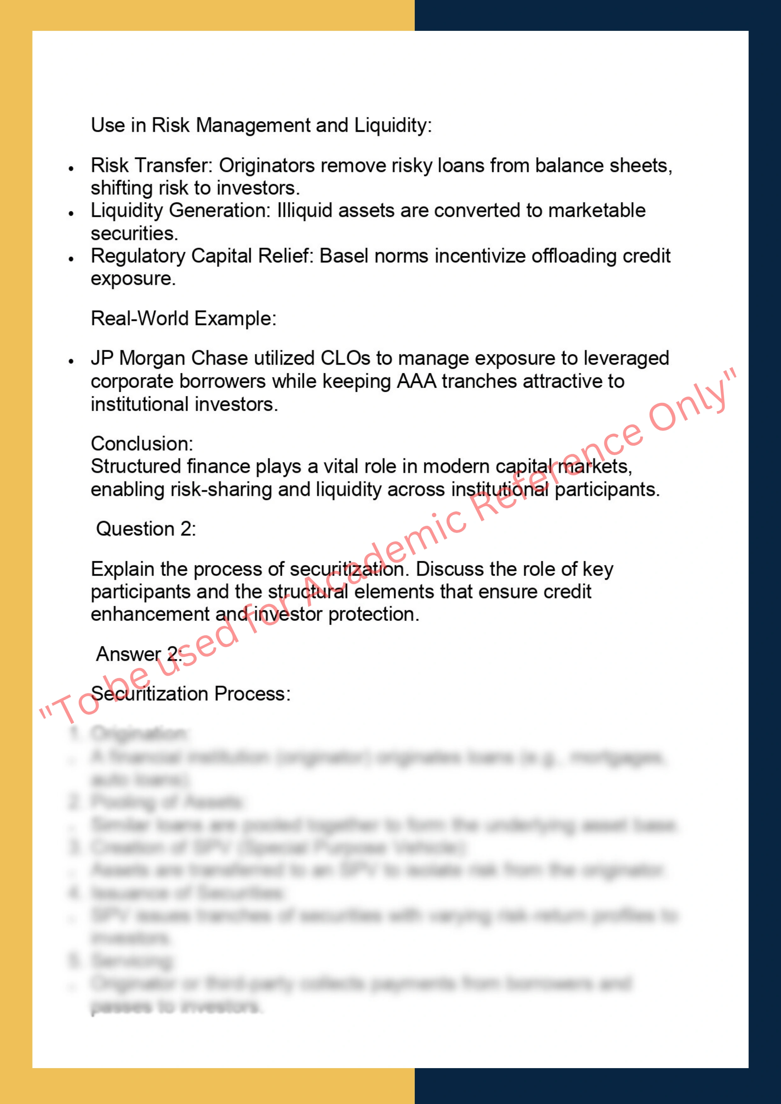 FINC6030 –  Structured Finance and  Securitization 1
