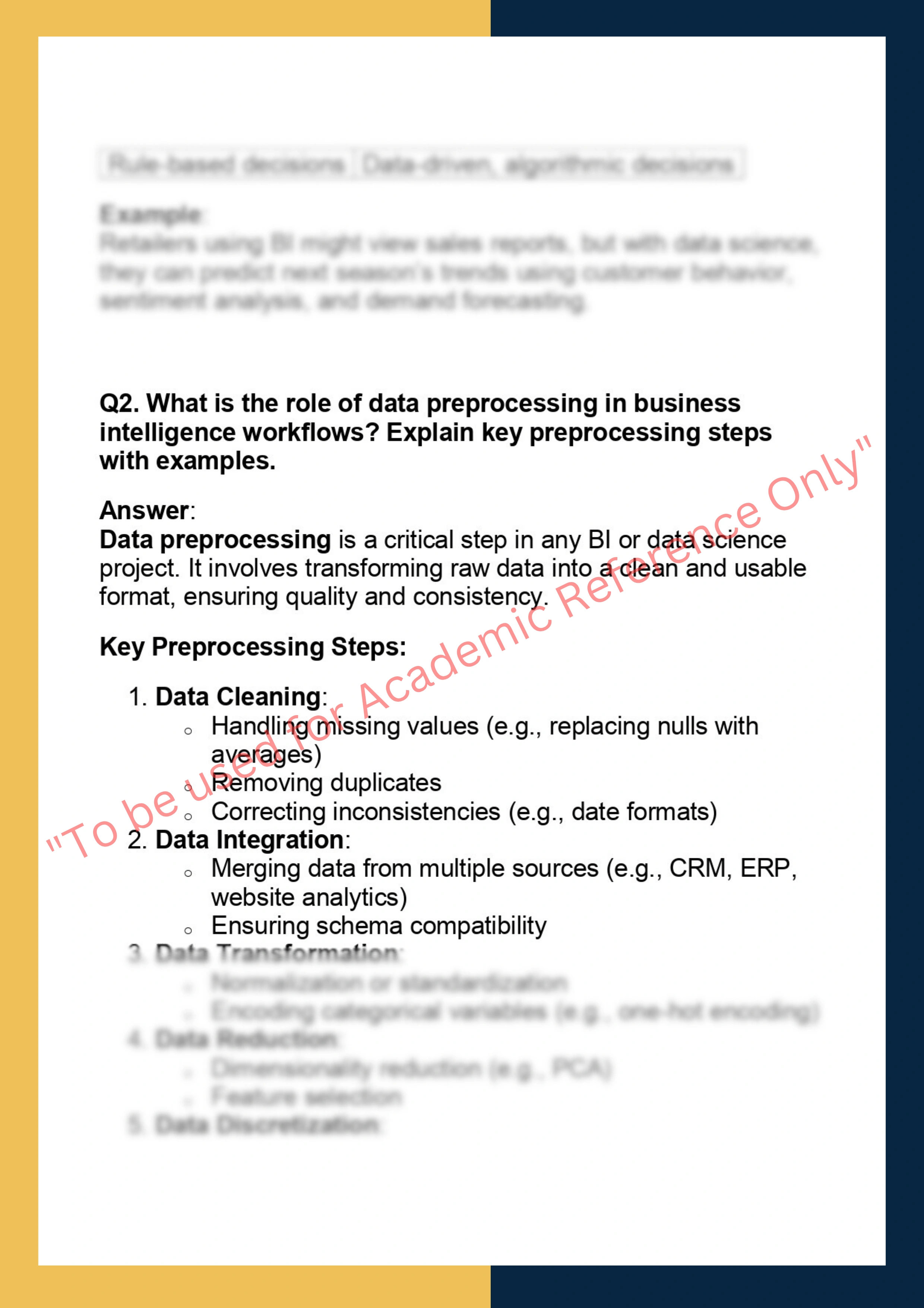 DS5009 – Data Science for Business  Intelligence 1