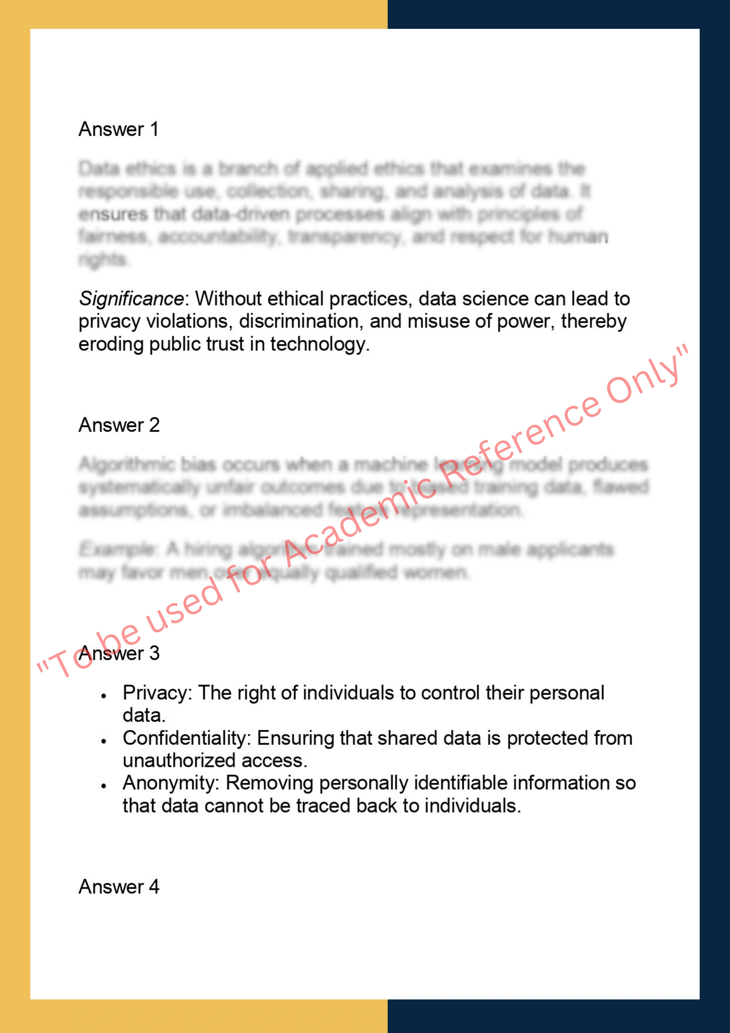 DS6006 – Ethics & Social Responsibility in  Data Science 1