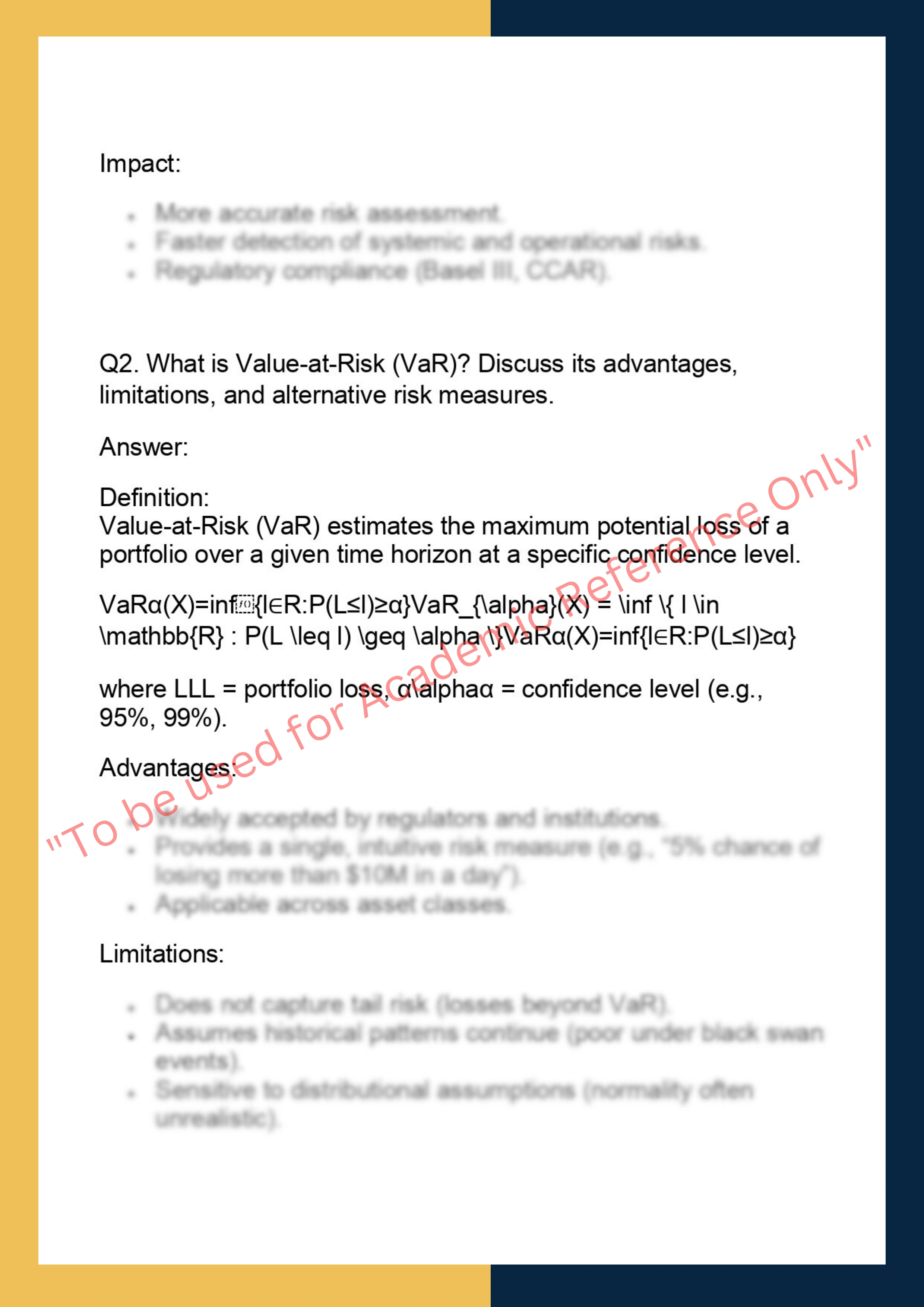 DS6007 – Data Science for Finance & Risk  Analytics 1