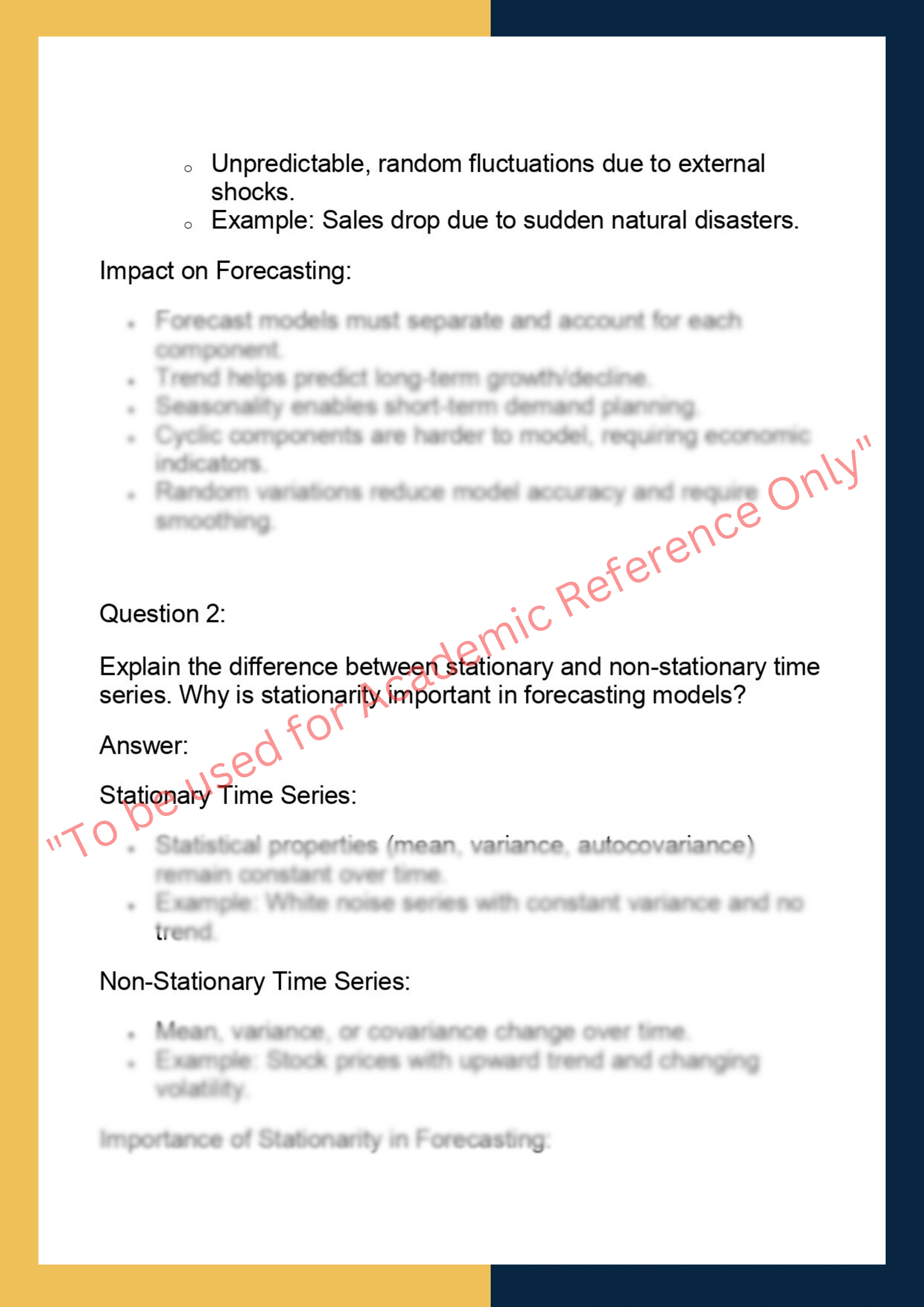 DS6009 – Time Series & Forecasting  Methods 1