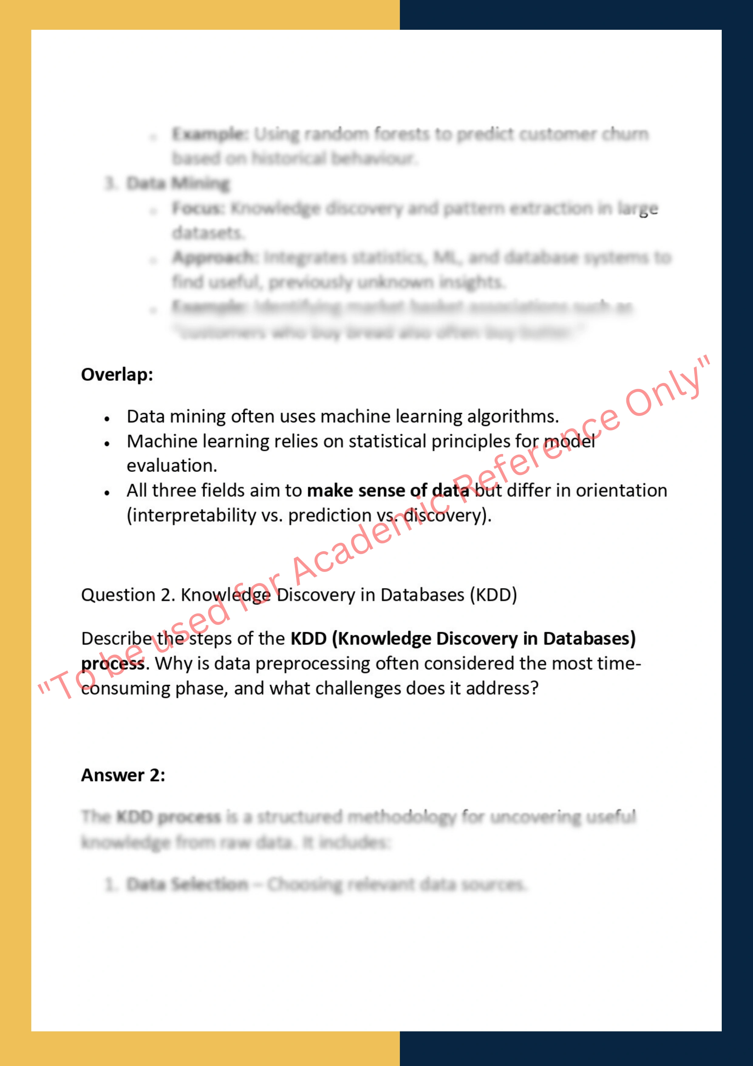 DSC8307 – Data Mining, Modeling and  Analytics 1