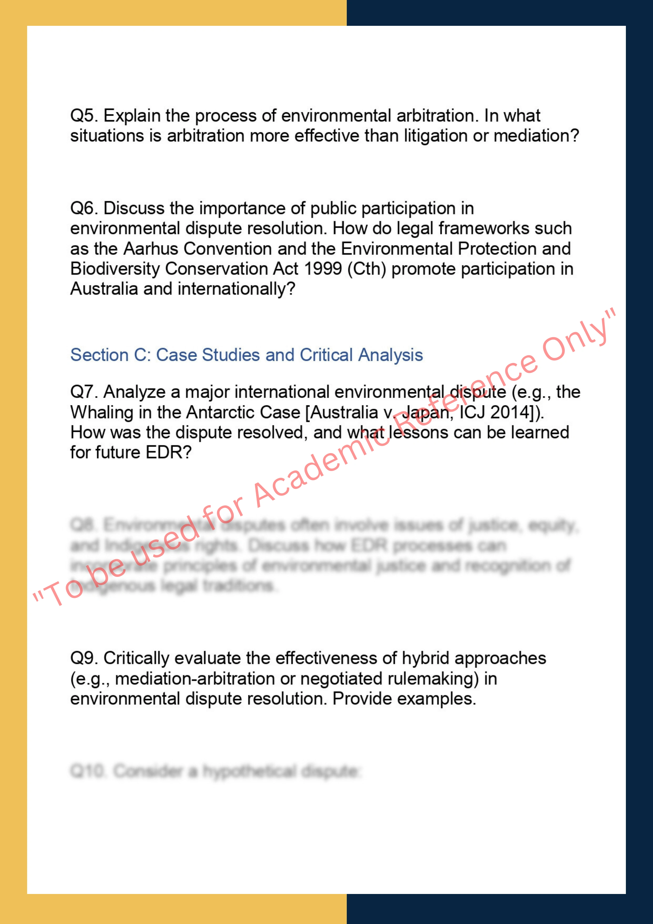 LAWS6041– Environmental Dispute Resolution 1