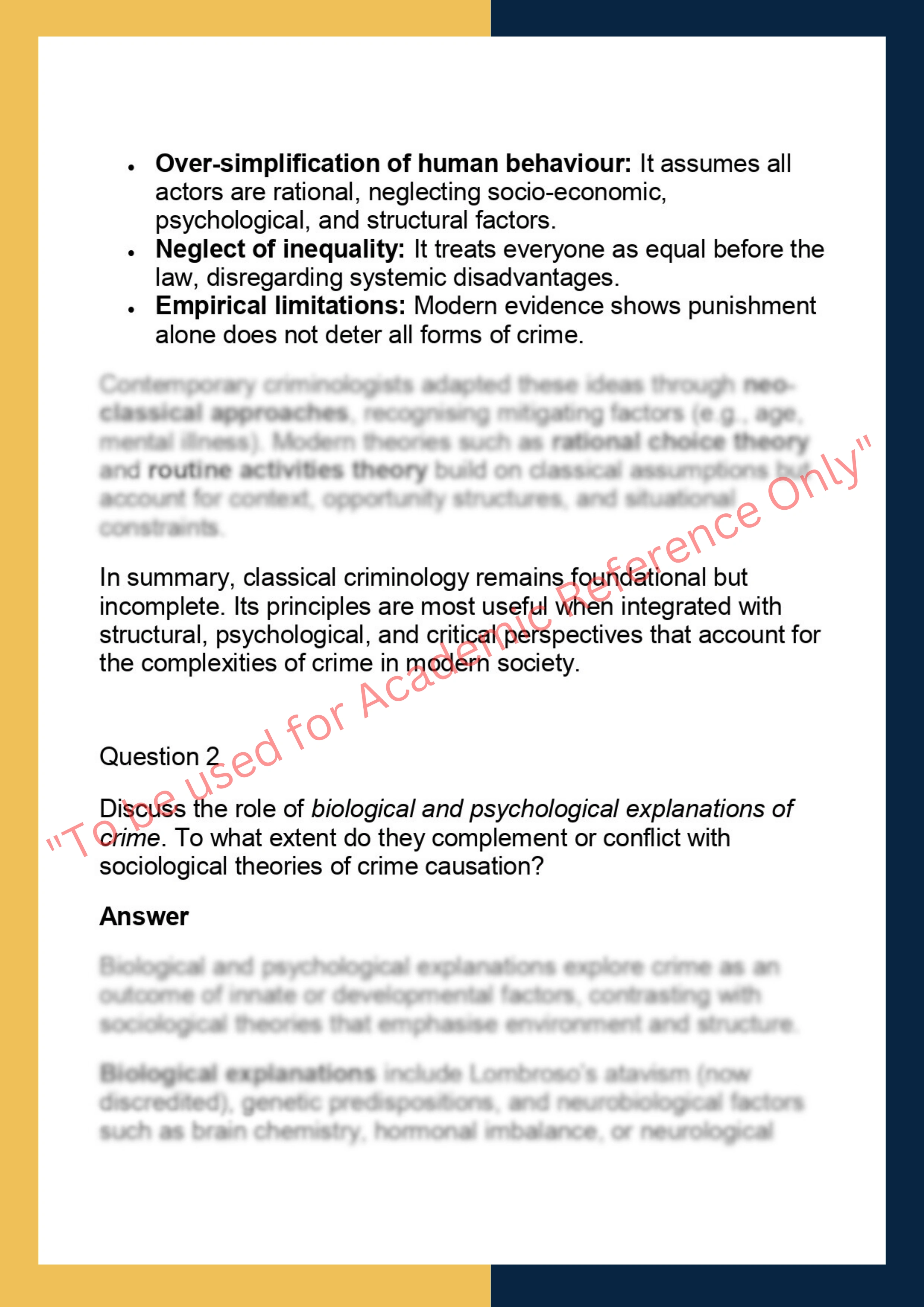 LAWS6048 –  Explaining Crime 1