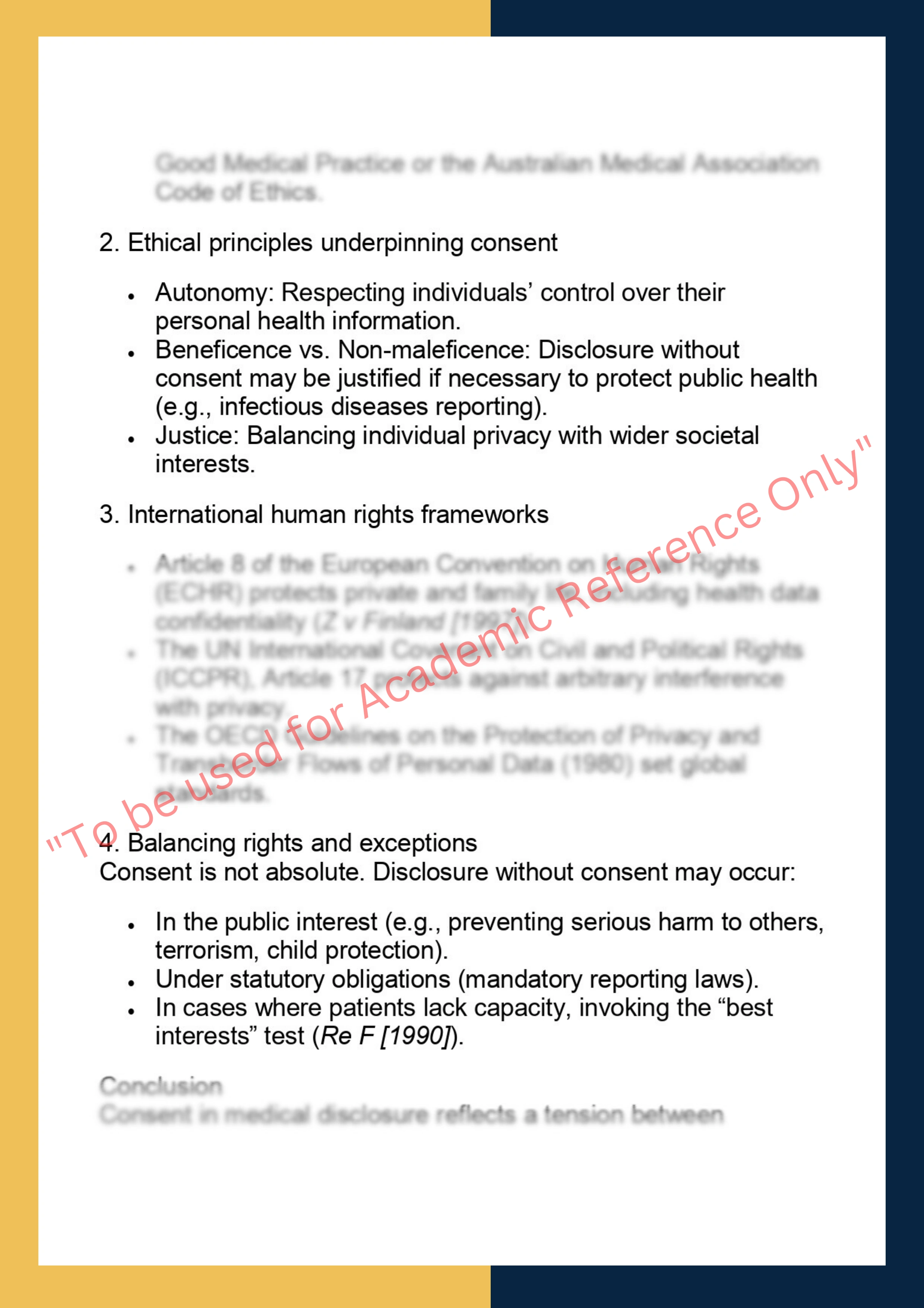 LAWS6058 – Information Rights in Health Care 1