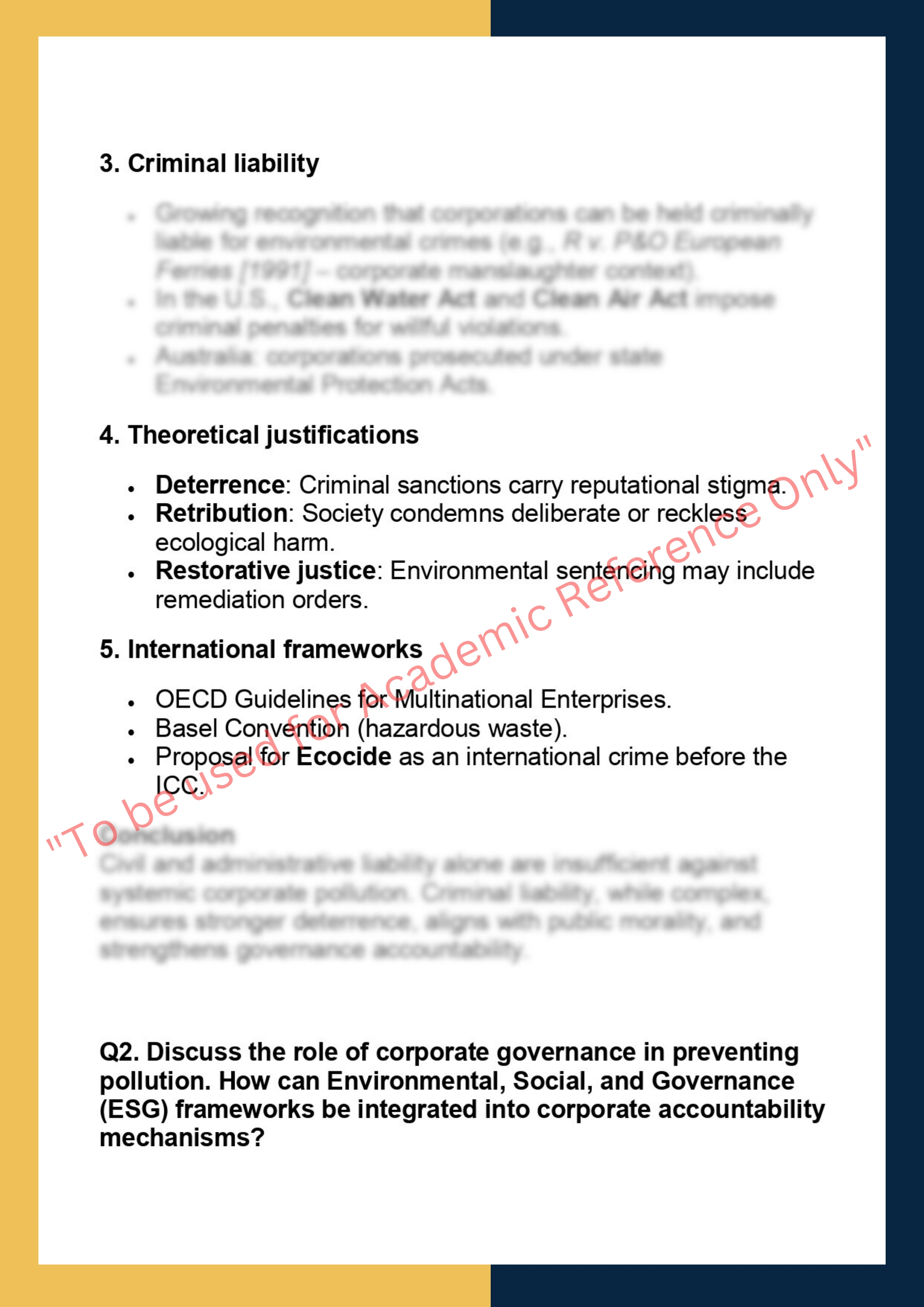 LAWS6065– Pollution, Corporate Liability and  Governance 1