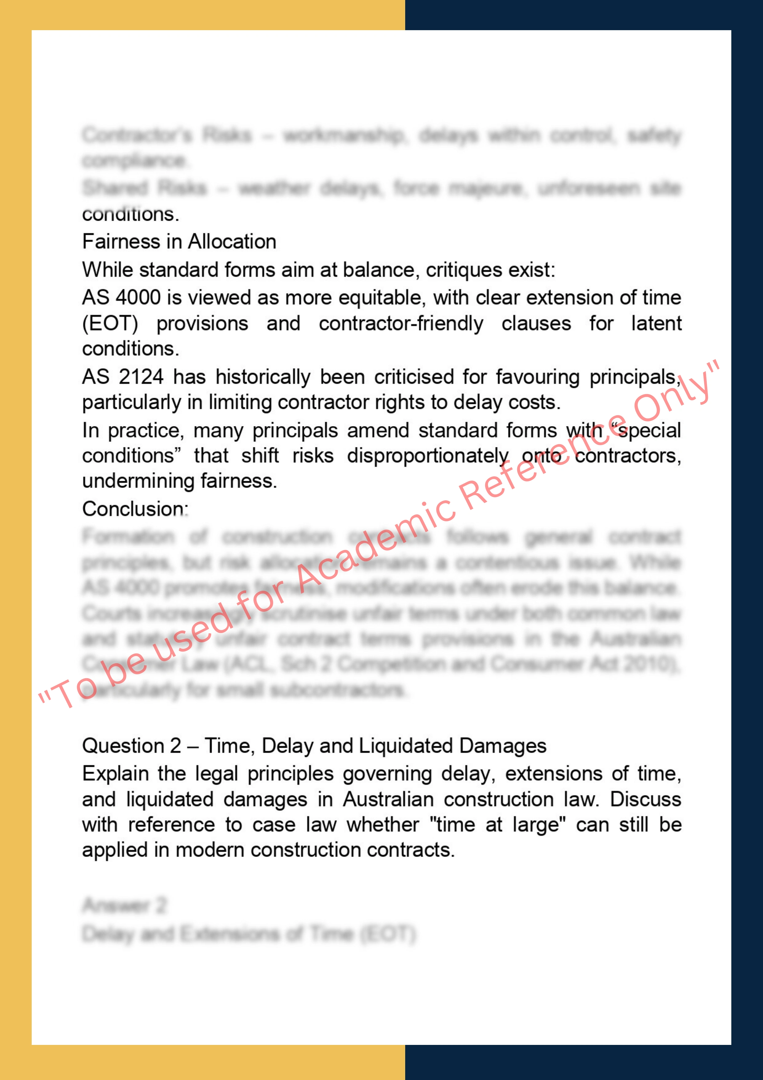 LAWS70176:  Construction Law 1