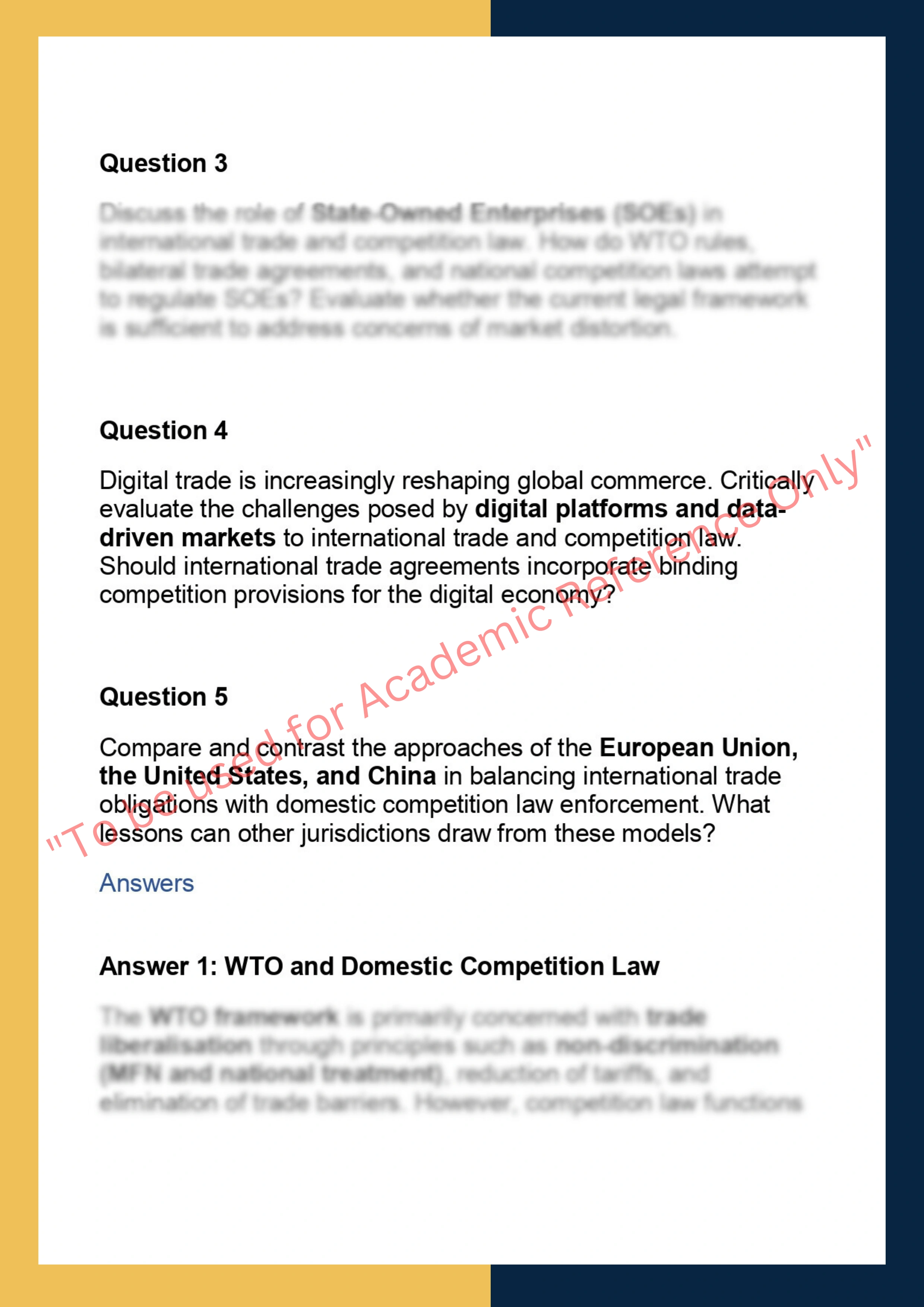 LAWS90095  – International Trade and  Competition Law 1