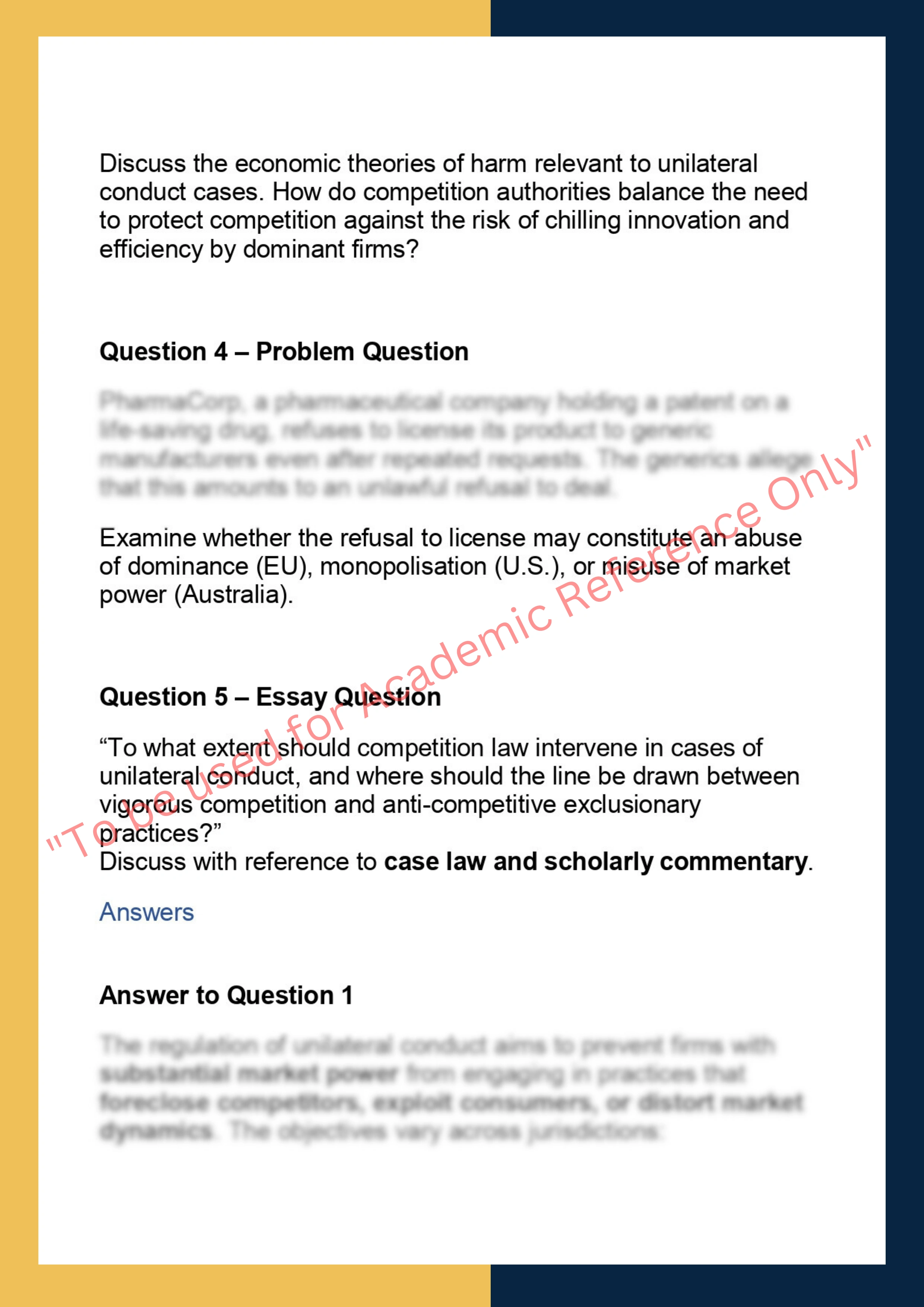 LAWS90066  – Unilateral Conduct 1