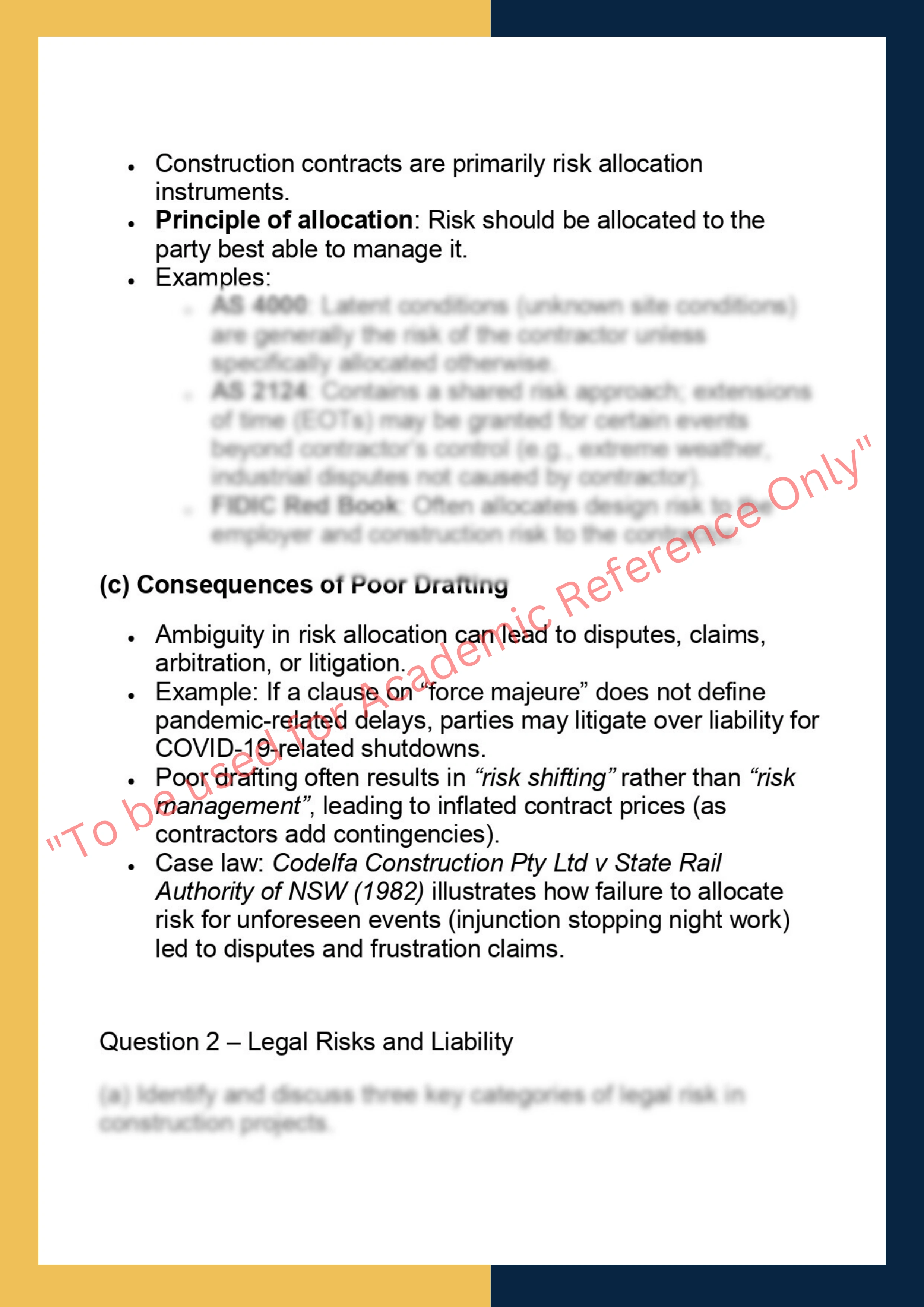 LAWS70149  – Construction Risk 1