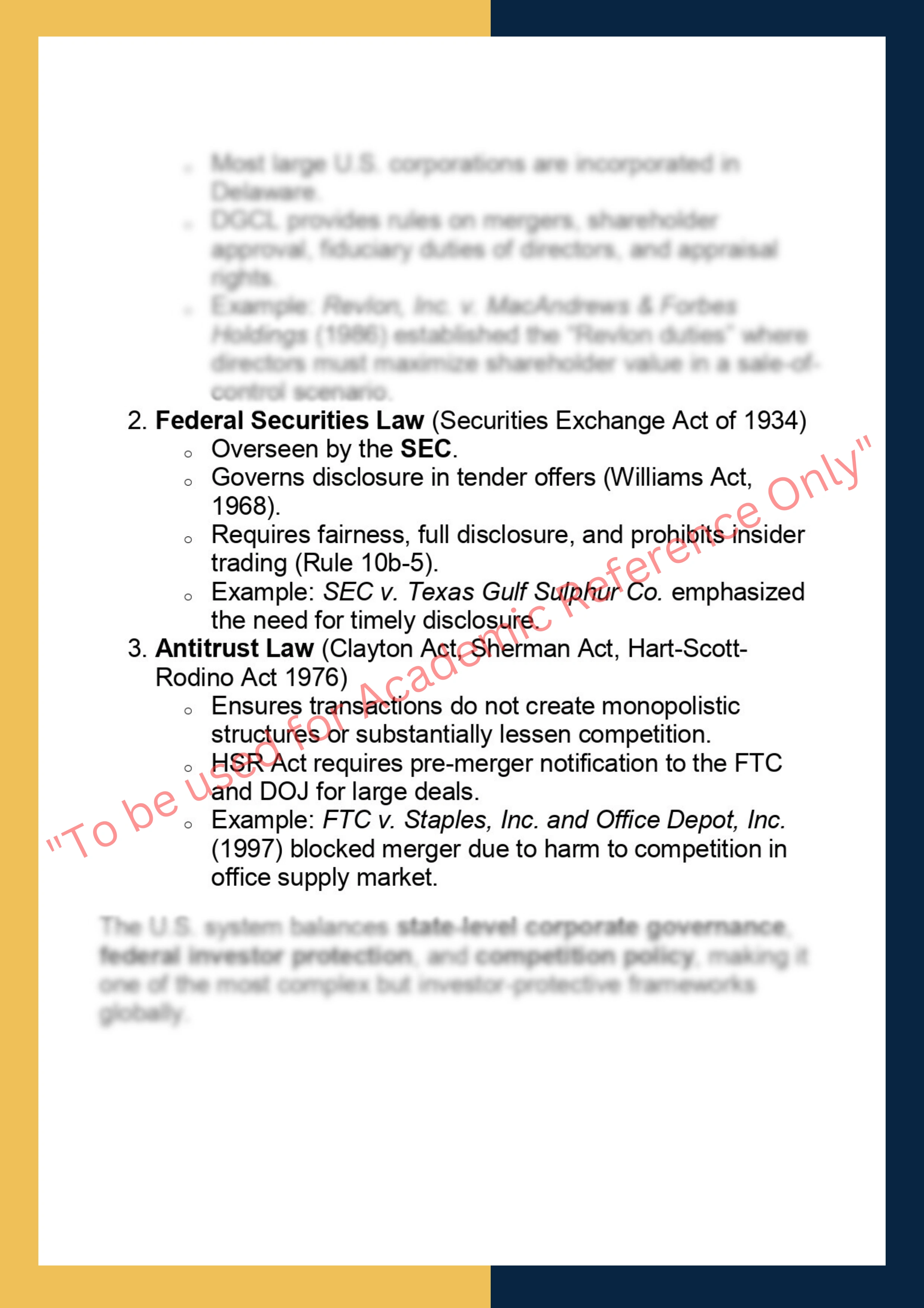 SOLM010 – Mergers and Acquisitions 1