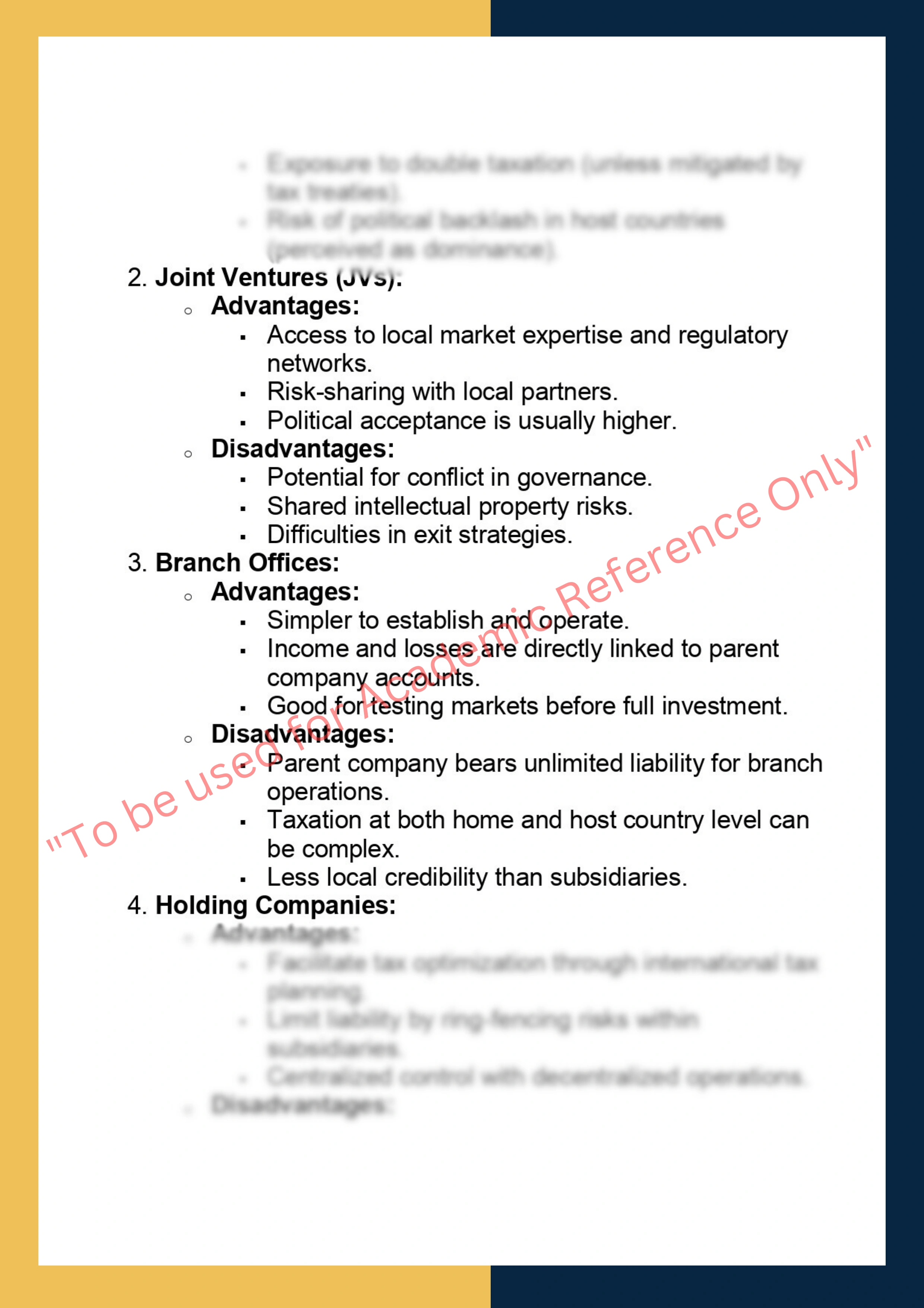 SOLM030 – Multinational Enterprises: Business and Legal Organisation 1