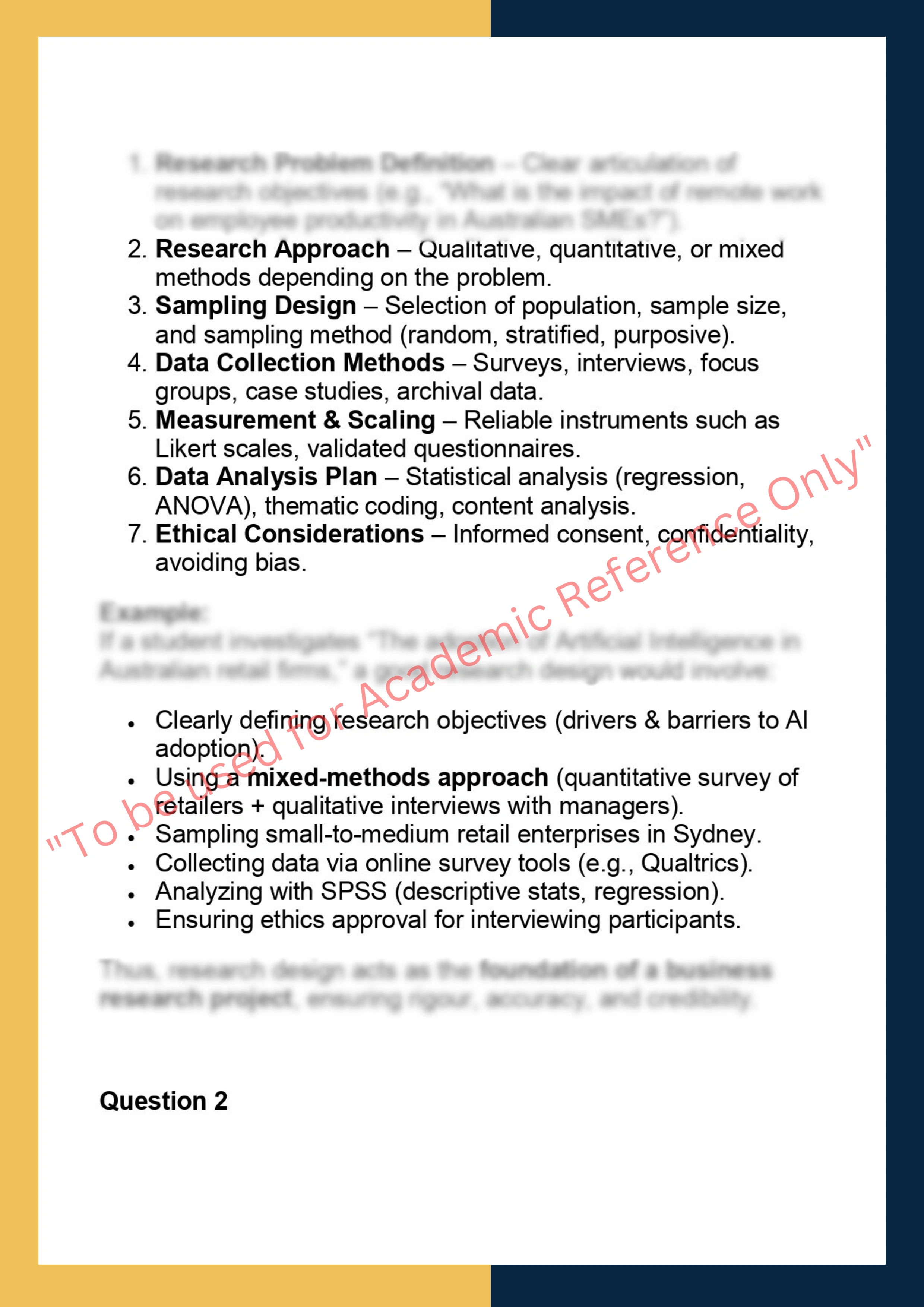 BUSS7001 – Business Research Project 1