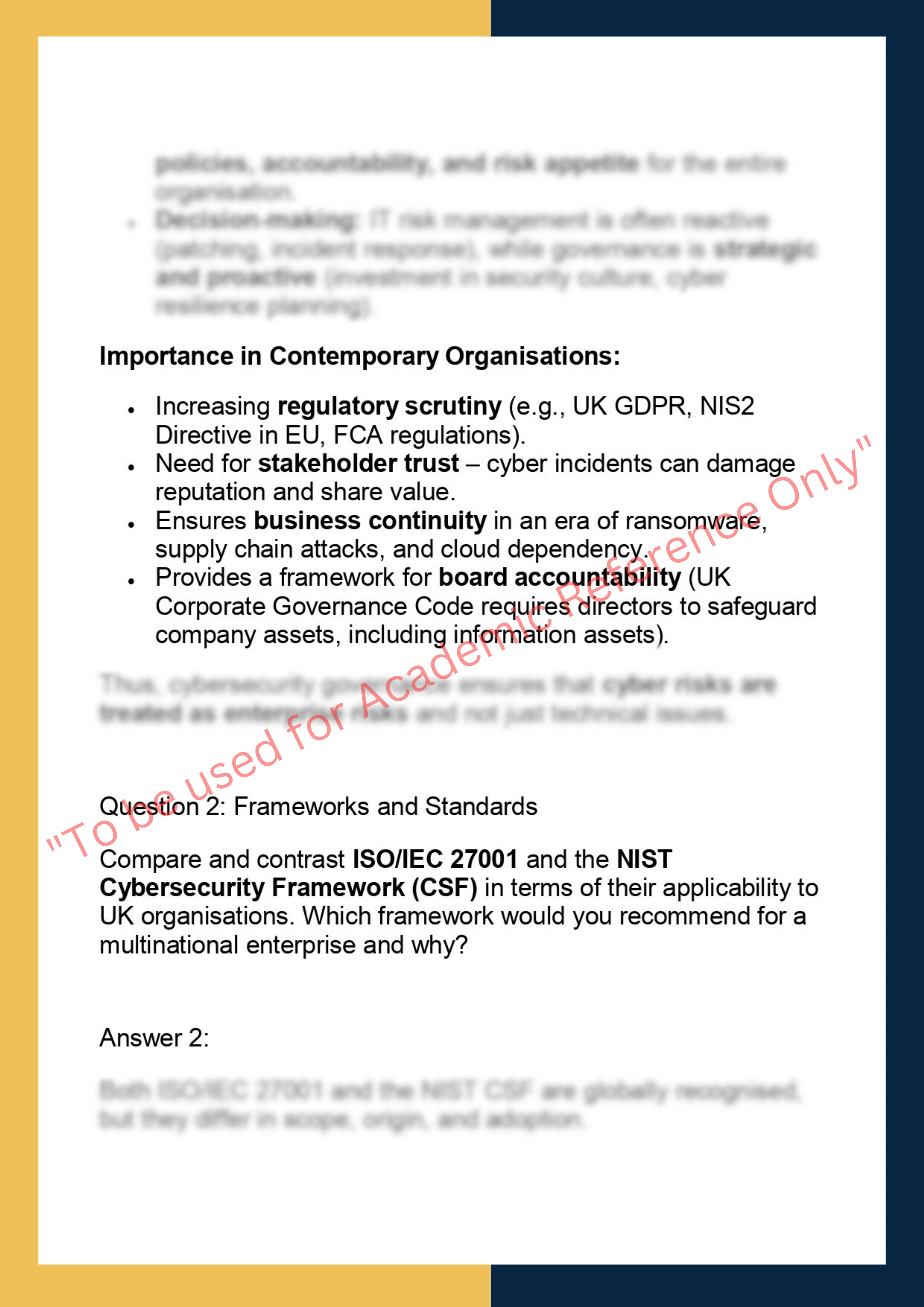 CYBR7004 – Cybersecurity & Risk Governance 1