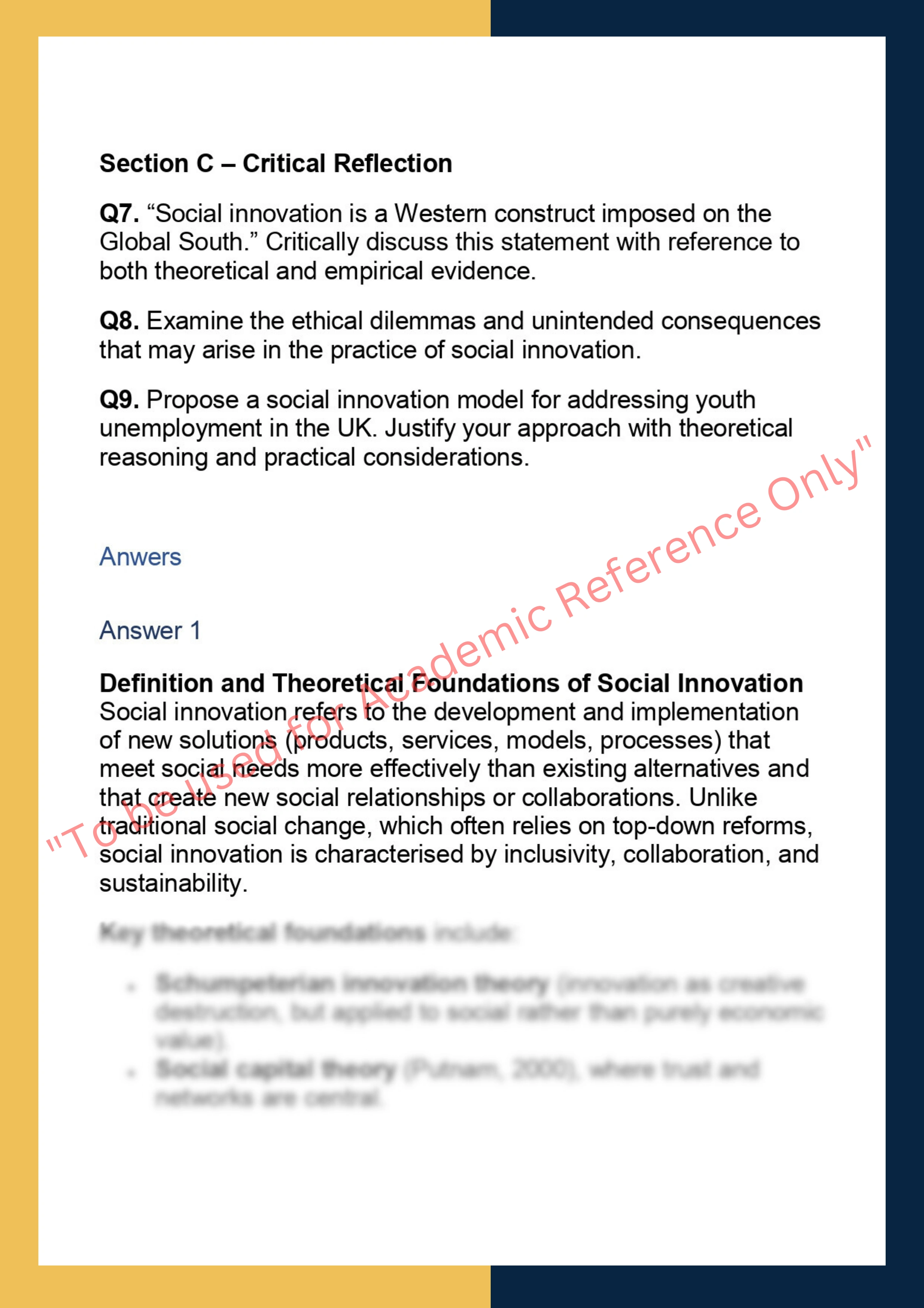 SOCI7200 – Social Innovation & Development 1