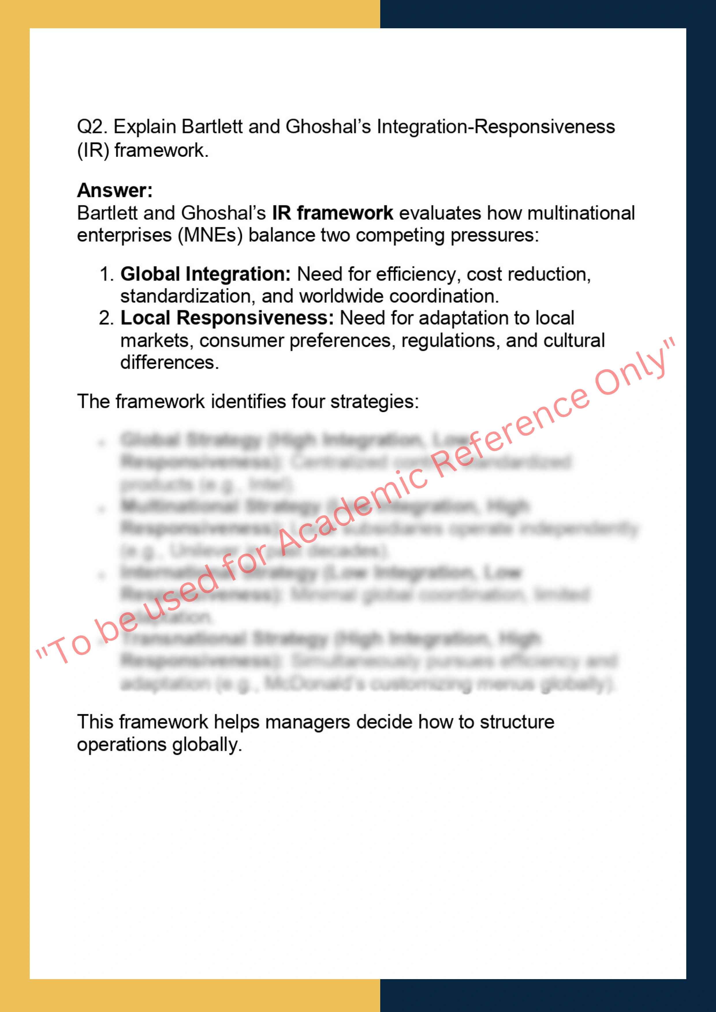 BUSN7032 –  Global Business Strategy 1