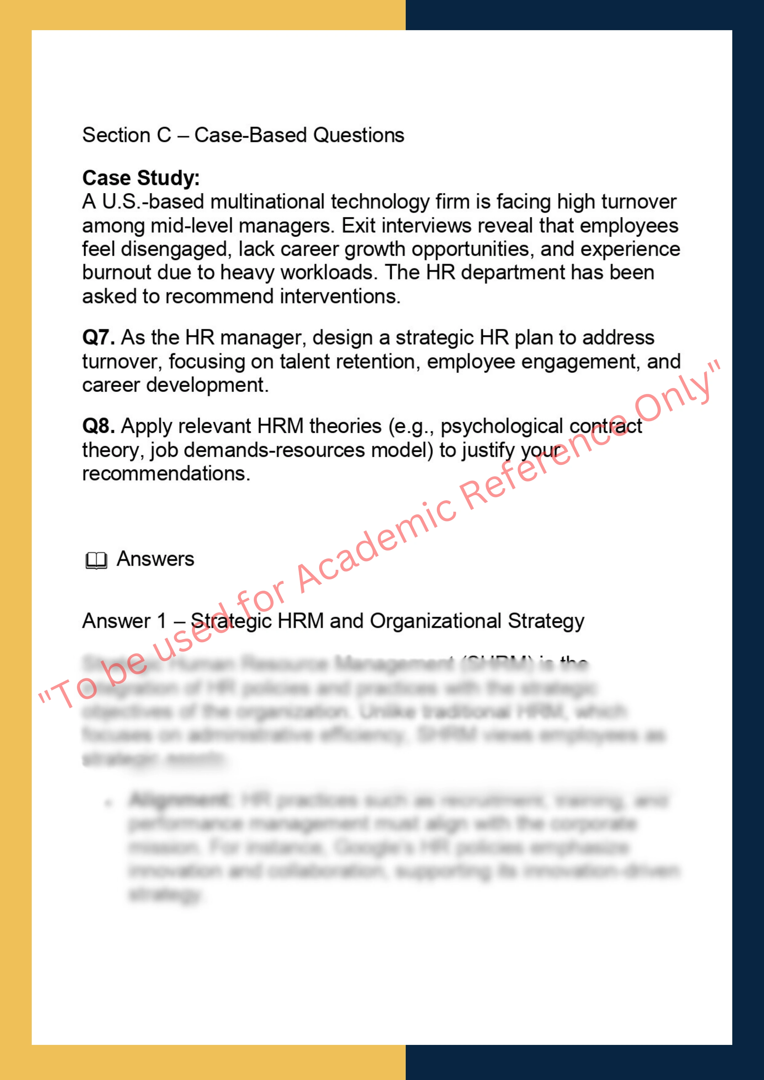 HRMG7006 – Advanced Human Resource  Management 1