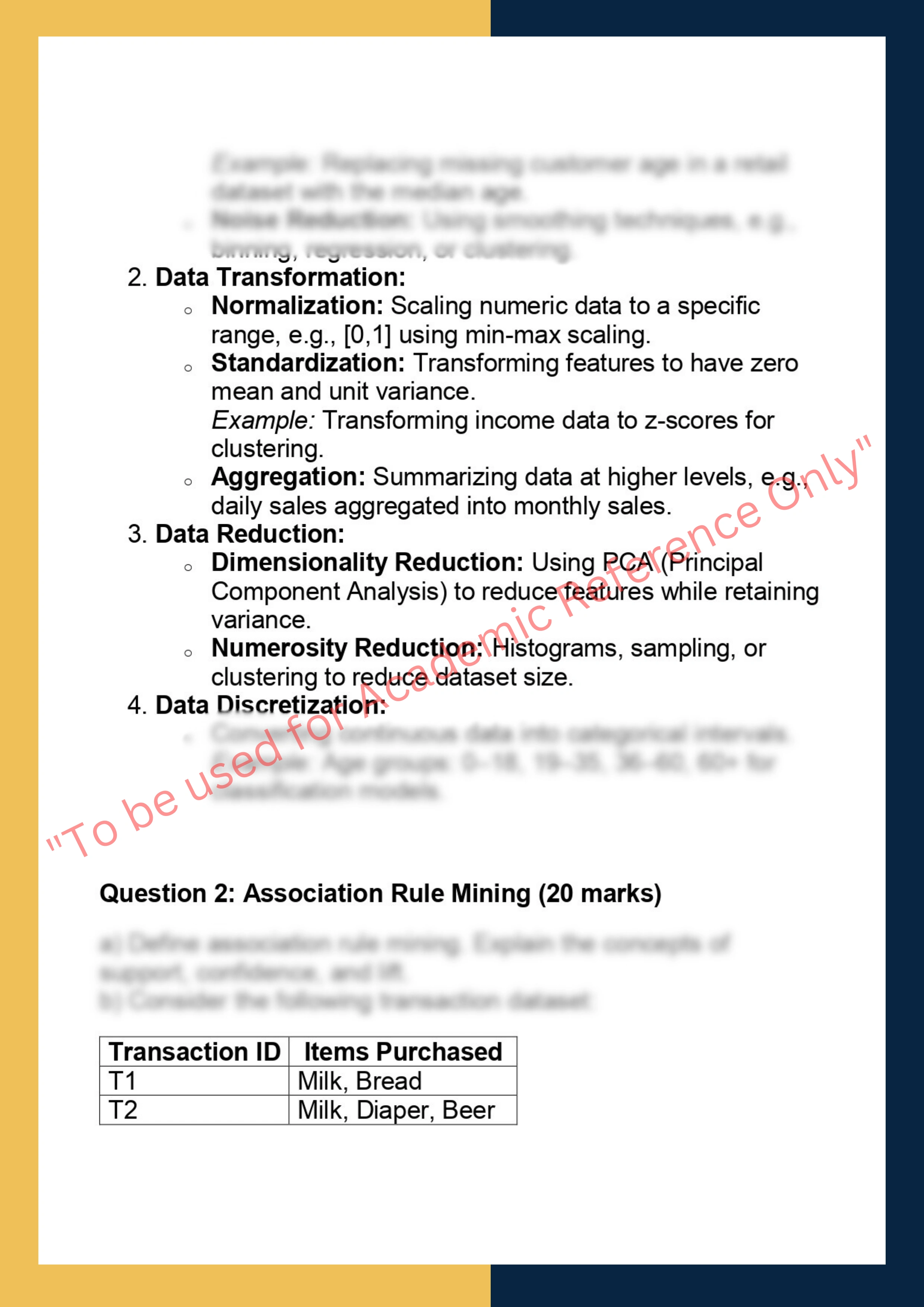 DATA7100 –  Data Mining & Analytics 1