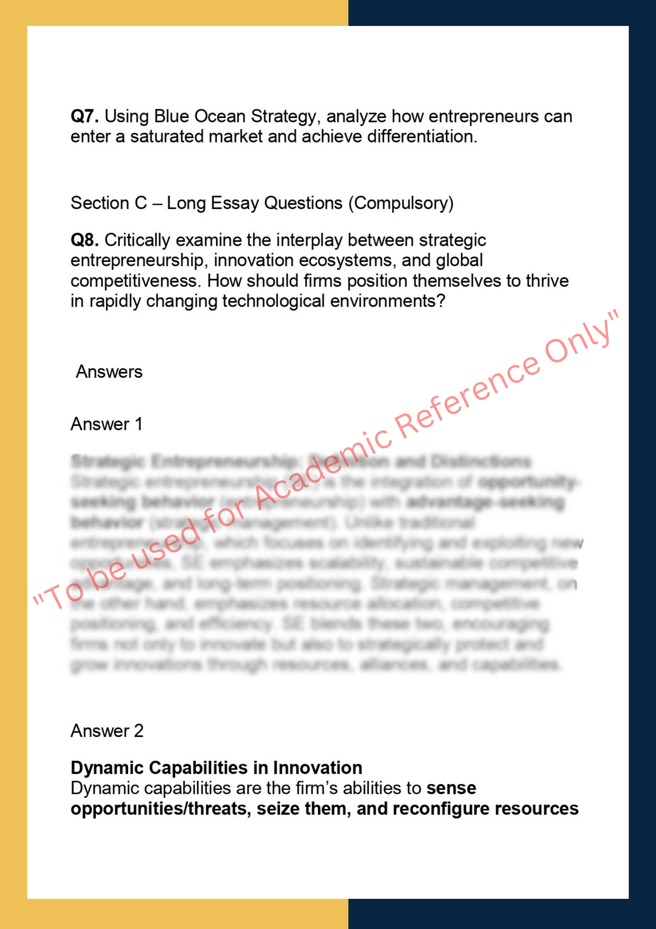 STRT7502 – Strategic Entrepreneurship &  Innovation 1