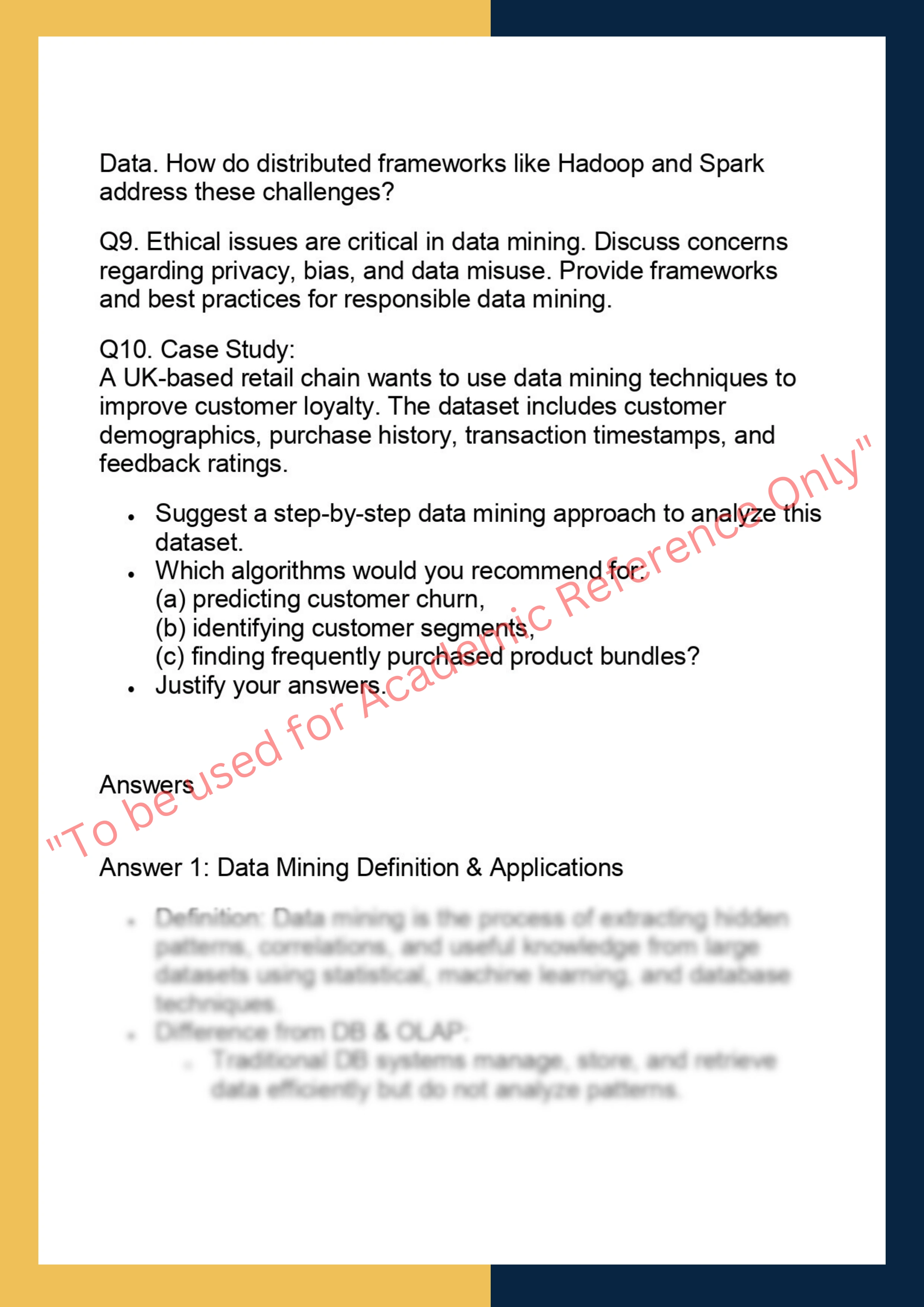 CS 634 – Data  Mining 1