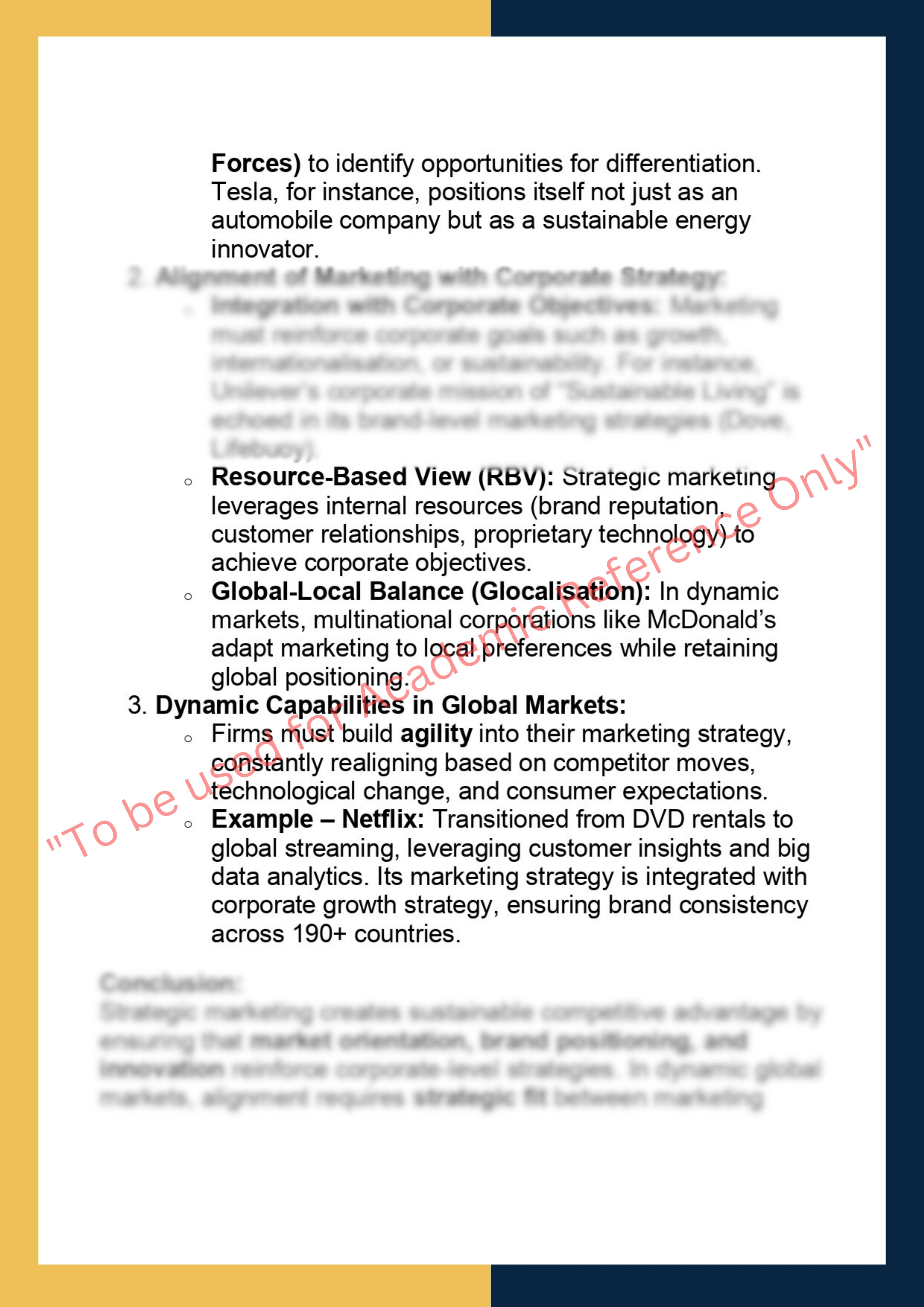 MKTG6003 -  Strategic Marketing 1