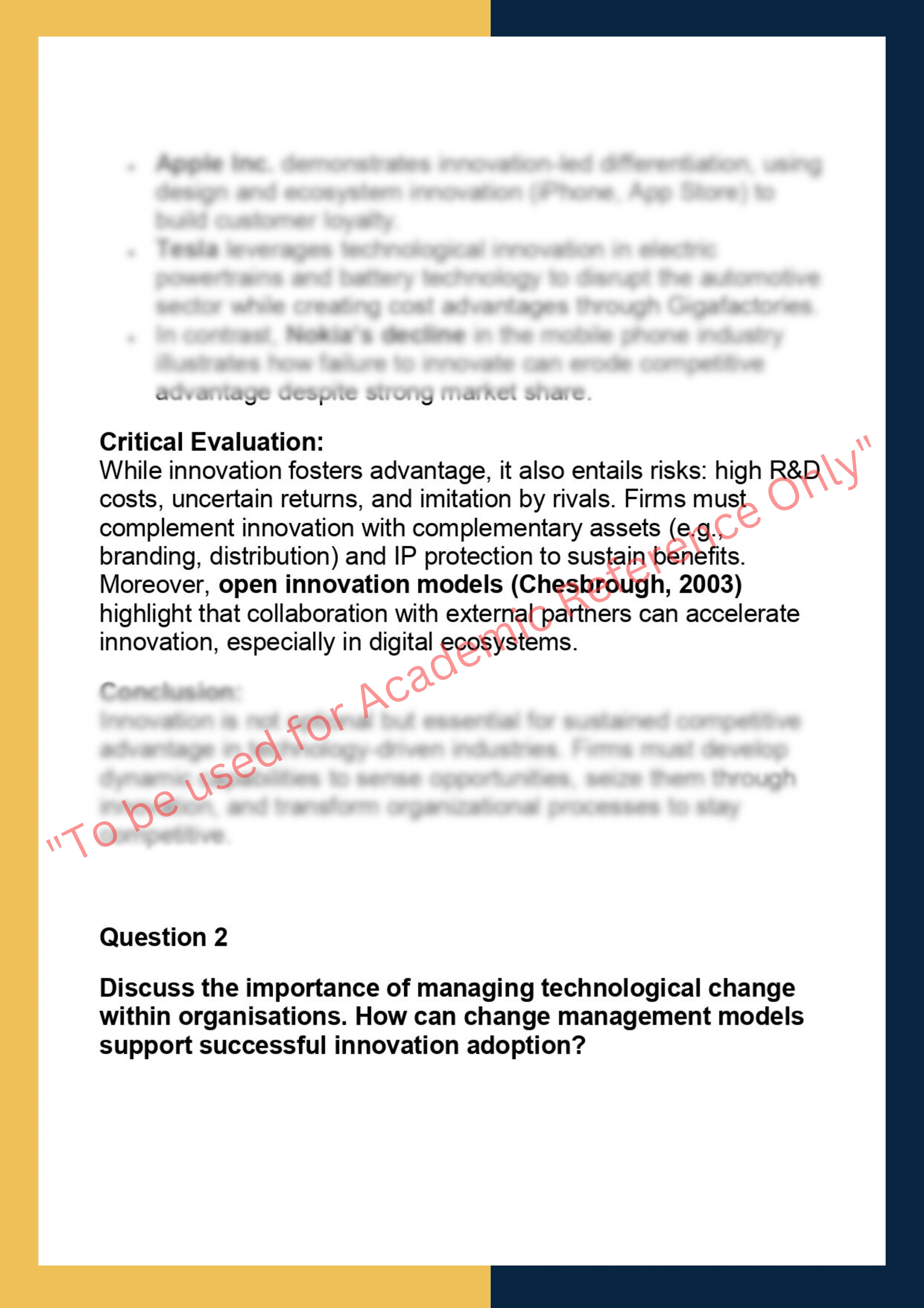 TECH7022 – Technology & Innovation  Management 1