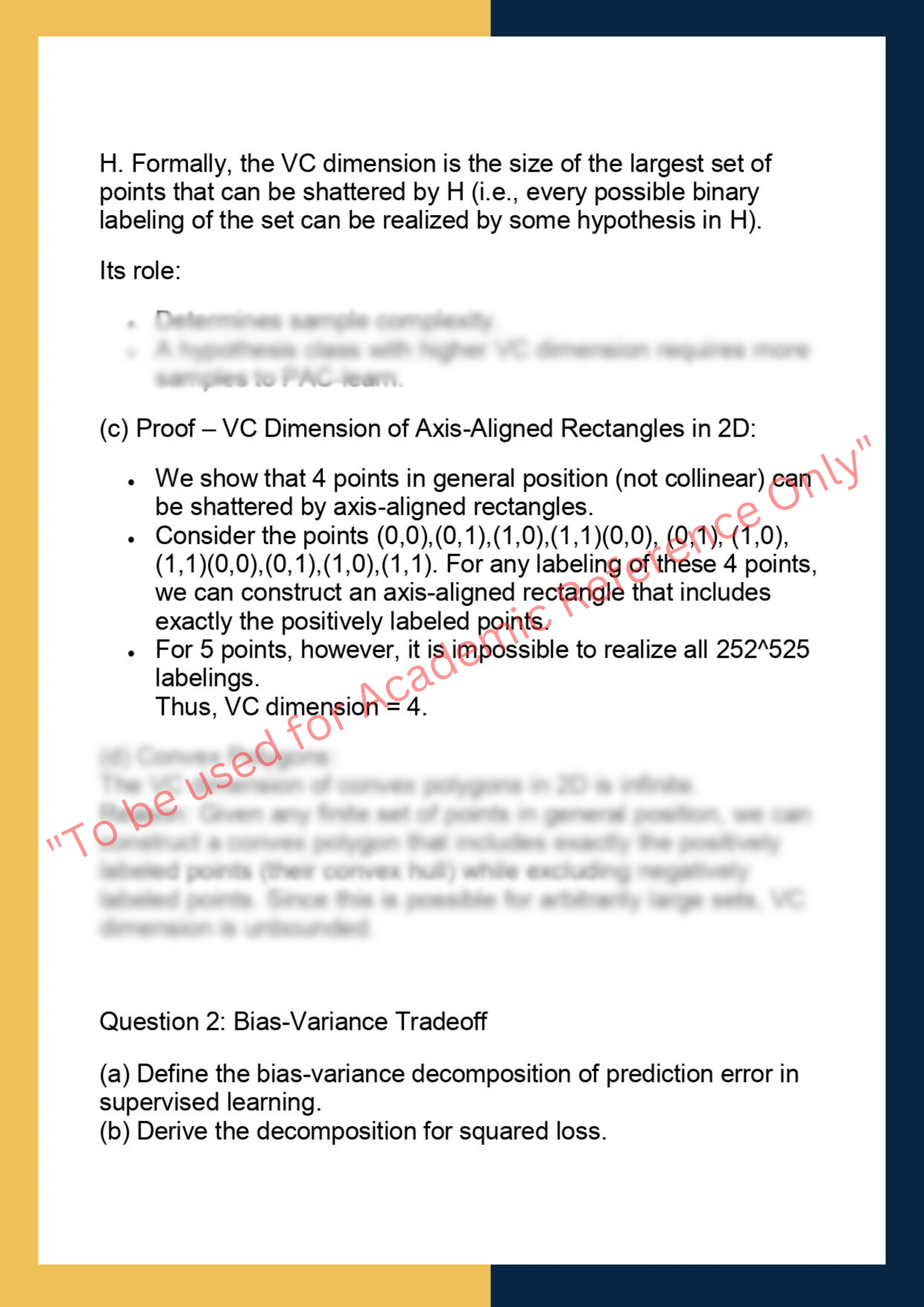 INFR11120 –  Machine Learning Theory 1