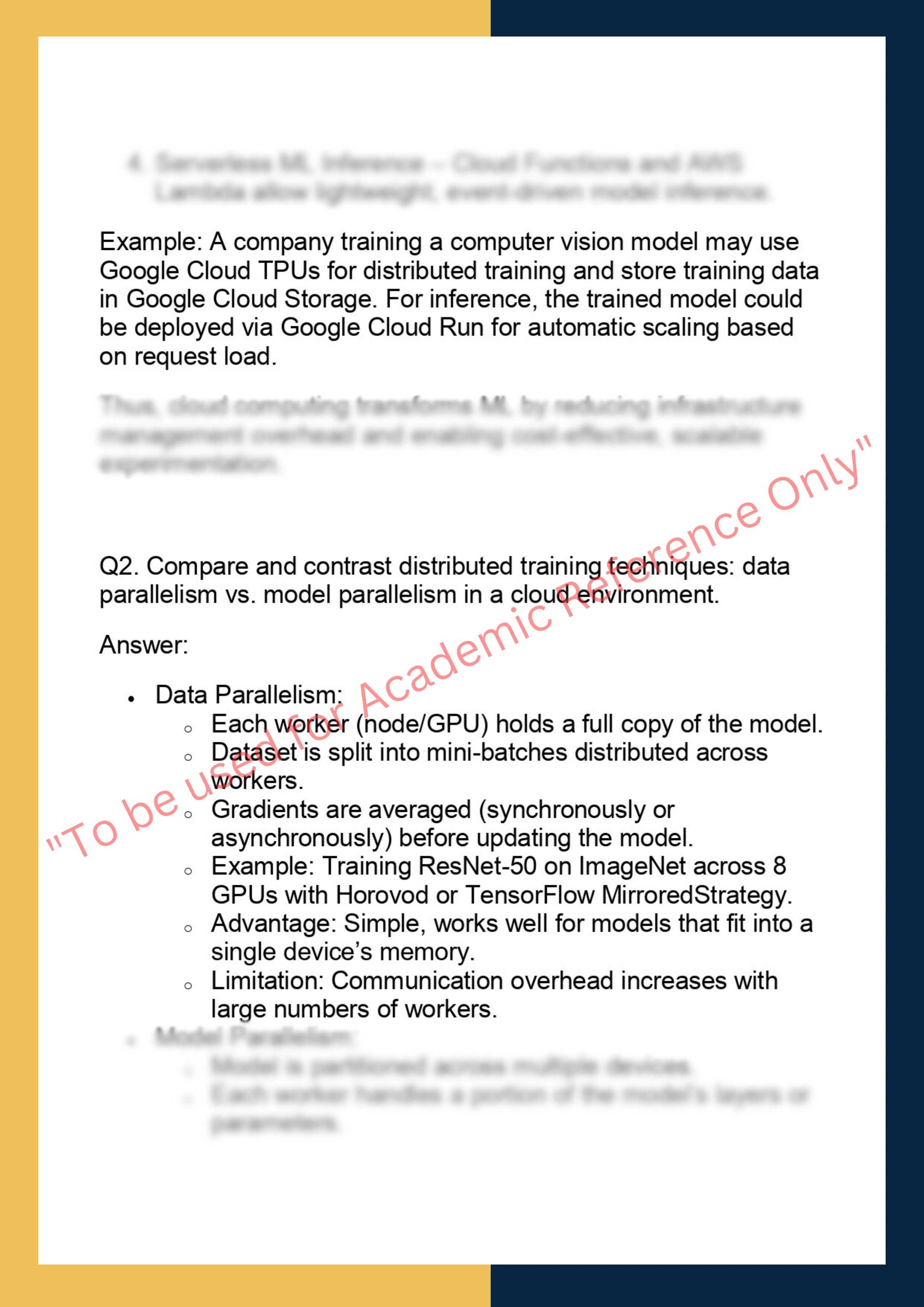 COMP5310 – Cloud Computing and Machine  Learning 1