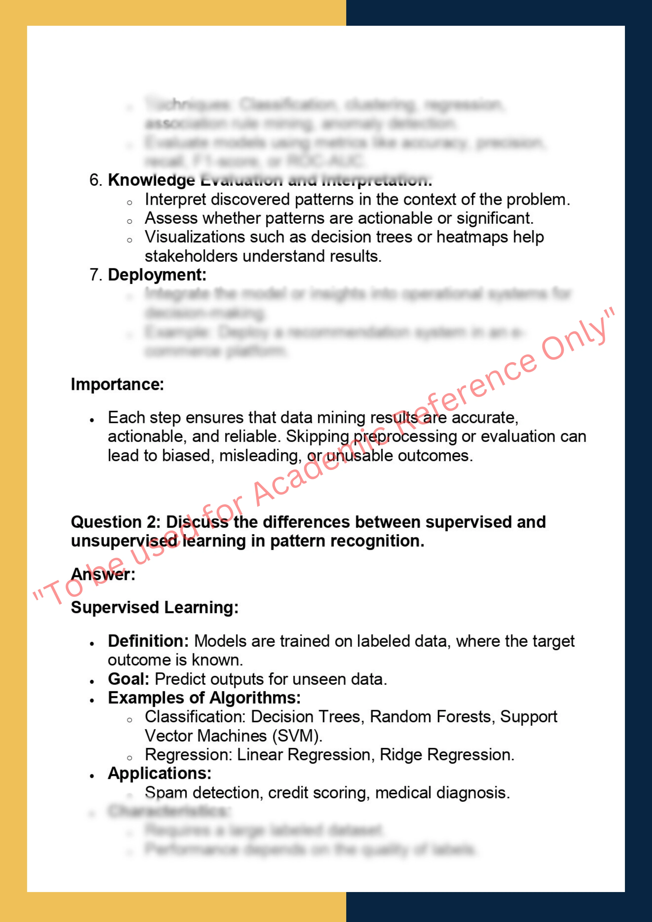 DM709 – Data Mining & Pattern Recognition 1