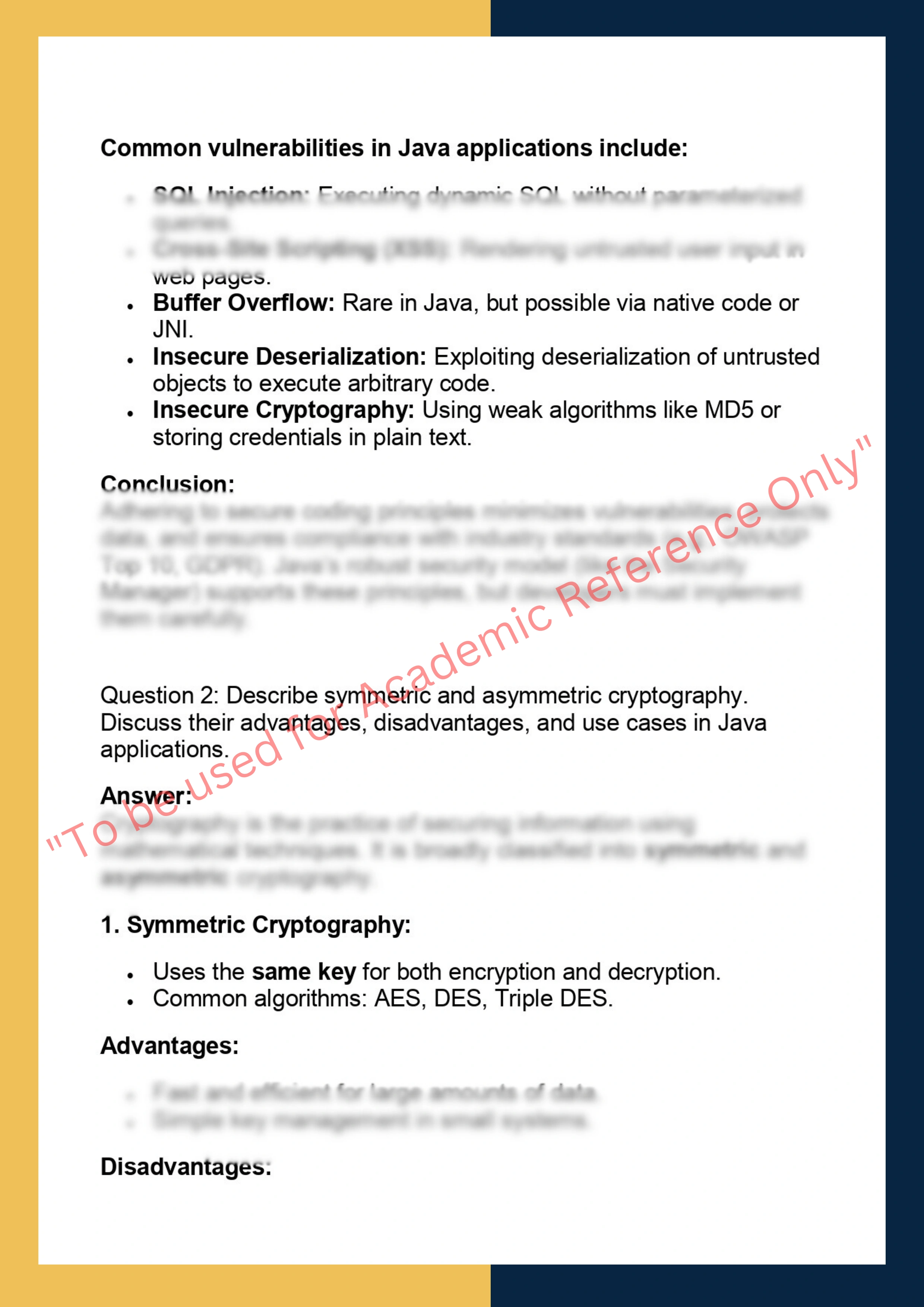 SCCJ613 – Secure Coding and Cryptography  with Java 1
