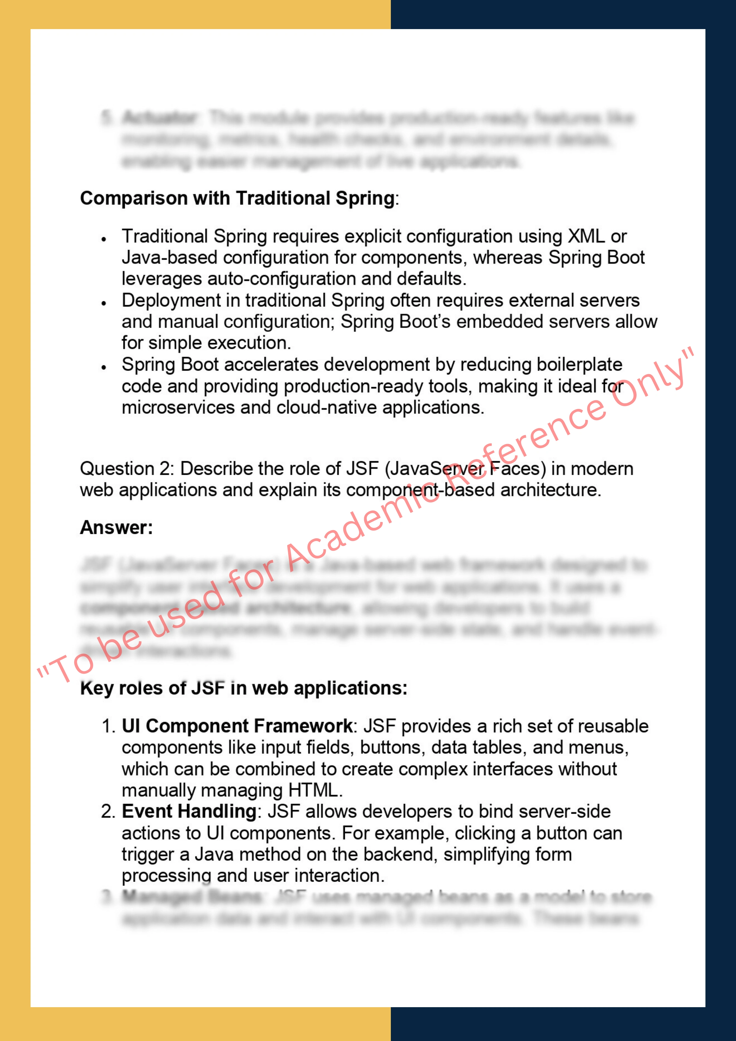 AWF637 – Advanced Web Frameworks (Spring  Boot, JSF) 1