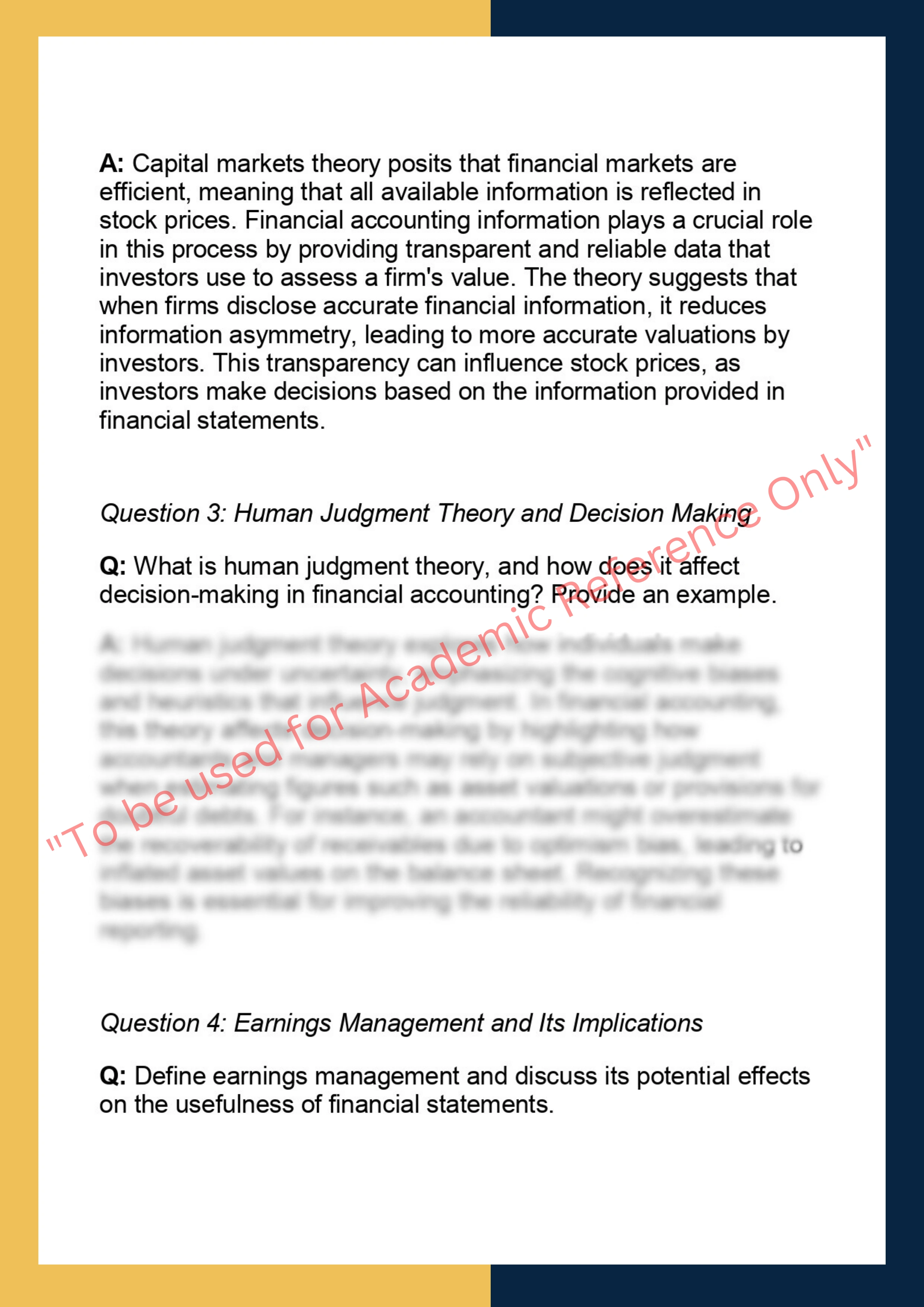 ACCT90013 - Financial Accounting Theory &  Practice 1