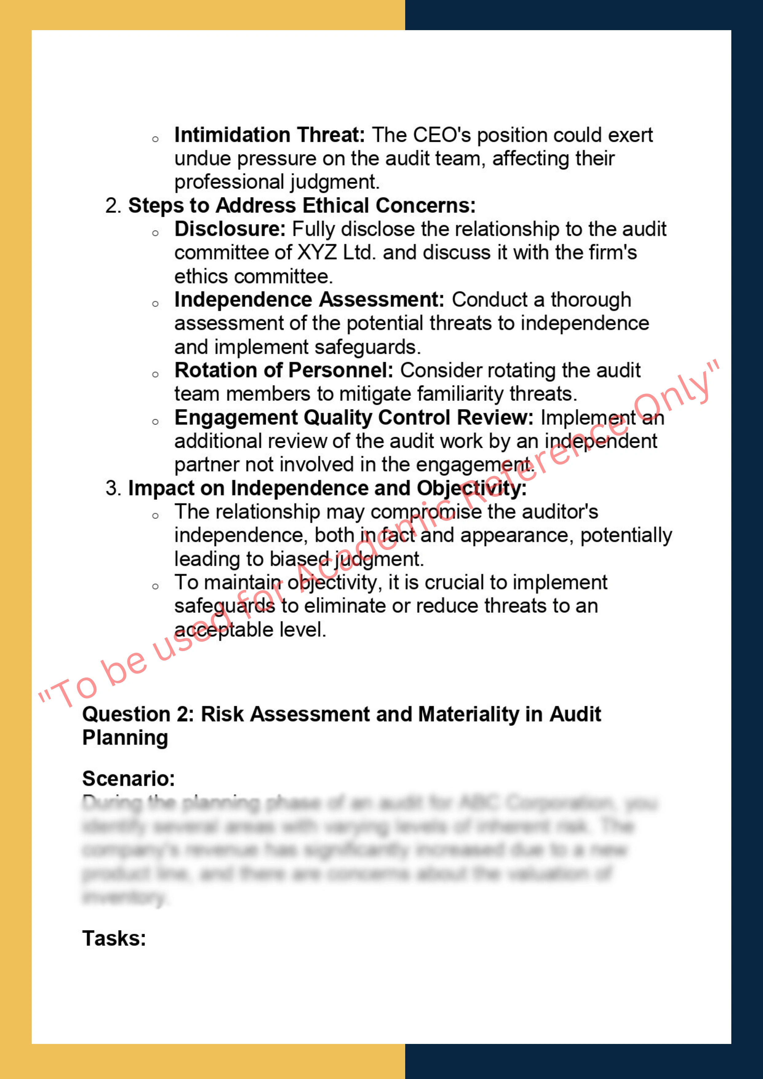 ACCT90014 - Auditing and Assurance Services 1